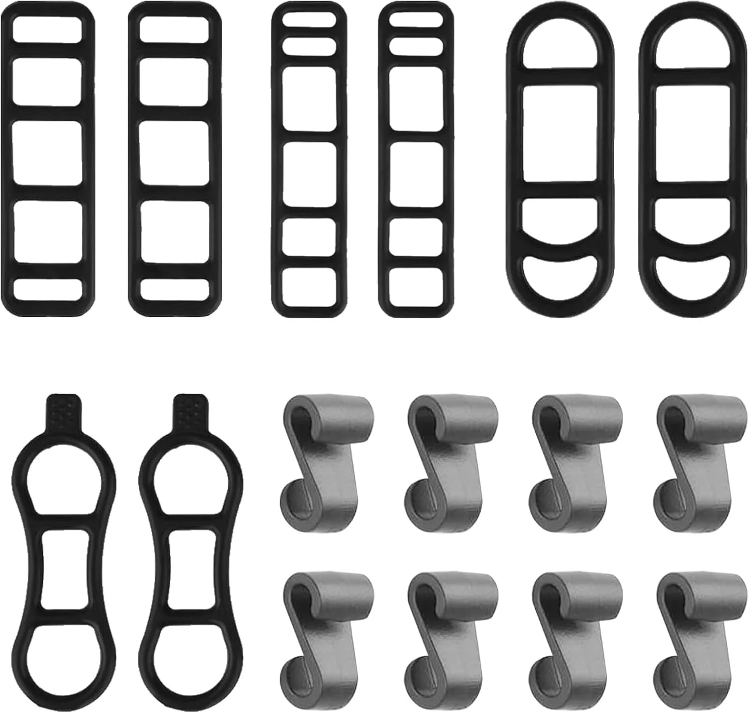 بسته 8 عددی حلقه لاستیکی کششی دوچرخه، نگهدارنده بند الاستیک چراغ قوه، بند اتصال دوچرخه نگهدارنده فرمان سیلیکونی برای چراغ دوچرخه LED - مشکی