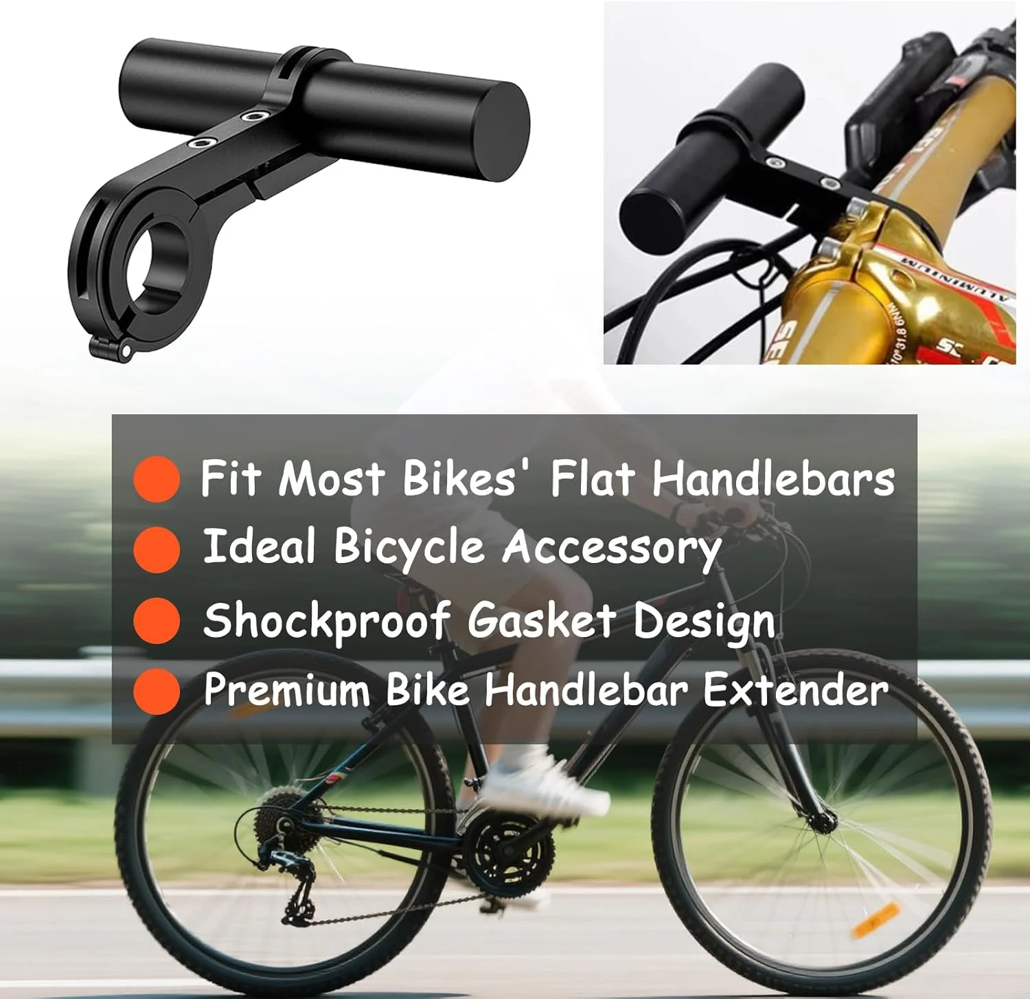 افزایش دهنده فرمان دوچرخه، میله افزایش طول فرمان اسکوتر برقی، آلیاژ آلومینیوم، لوازم جانبی دوچرخه با بست تکی برای چراغ LED، GPS، سرعت سنج، نگهدارنده تلفن همراه