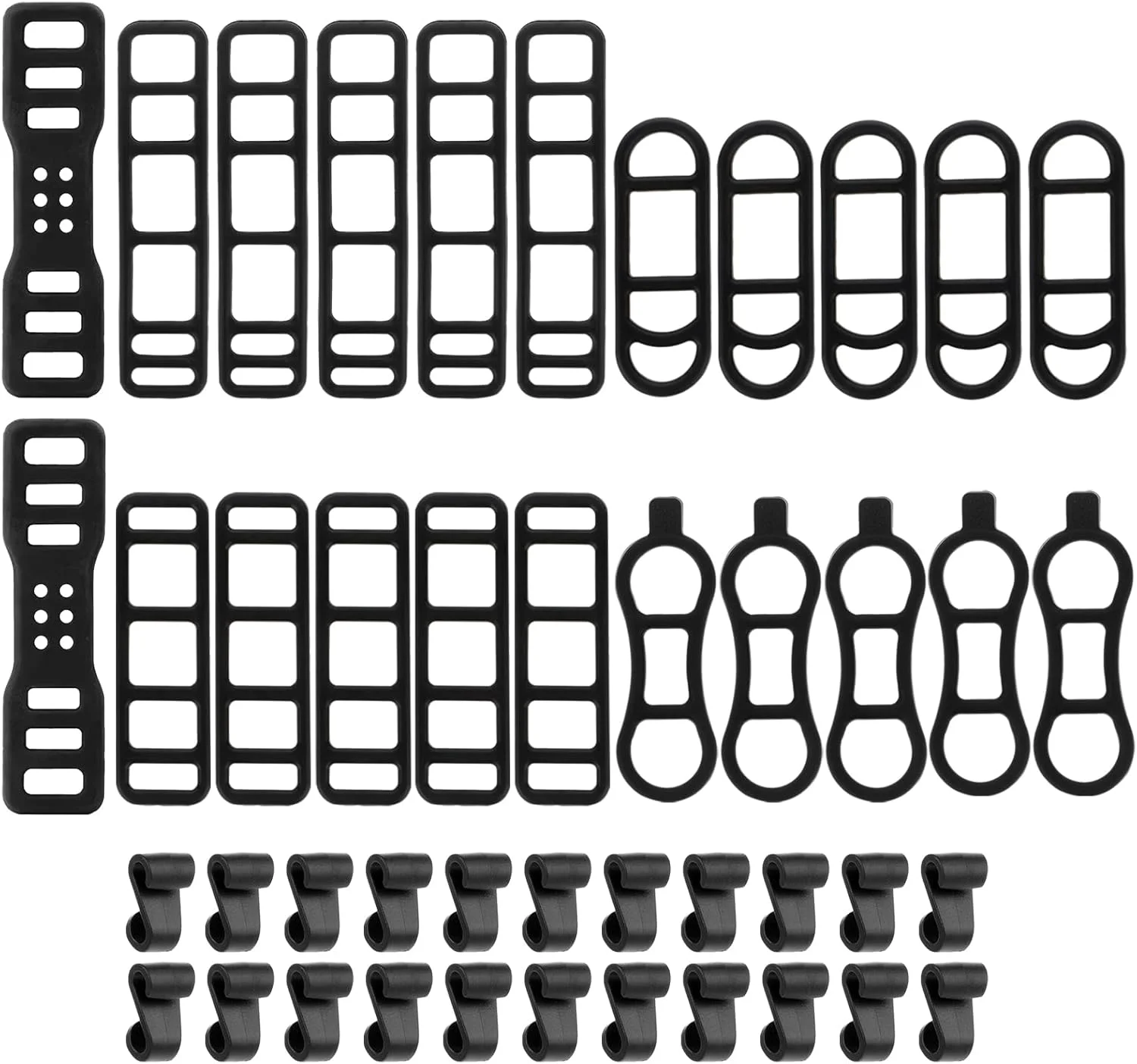 44 عدد بند لاستیکی چند منظوره برای نصب چراغ قوه روی دوچرخه، بند سیلیکونی چراغ دوچرخه، بند سیلیکونی برای نصب تلفن همراه، اسپیکر، نگهدارنده چراغ، مناسب برای دسته دوچرخه (چند سایز)