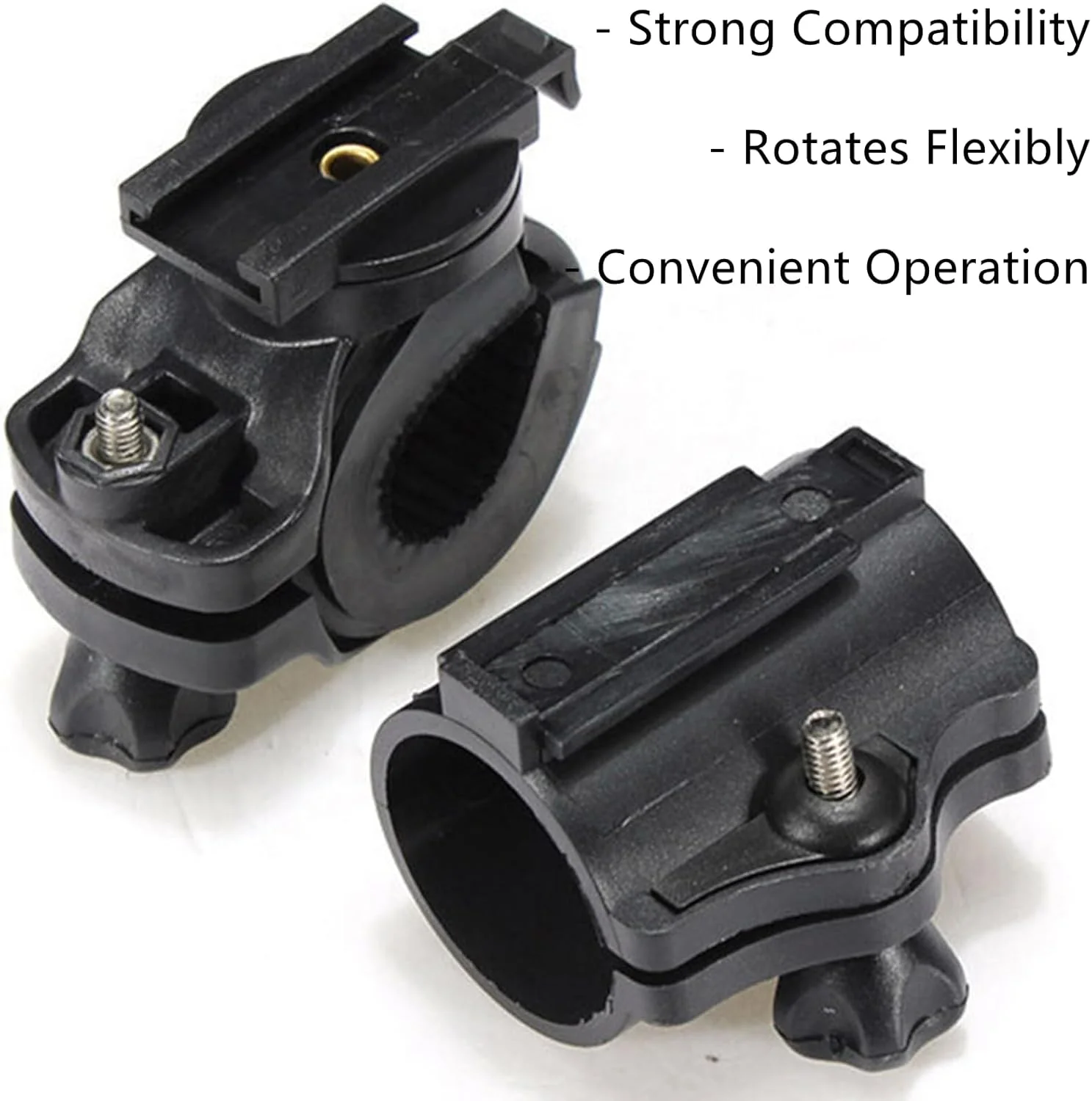 2 عدد نگهدارنده چراغ دوچرخه، پایه یونیورسال با چرخش 360 درجه برای لوازم جانبی دوچرخه