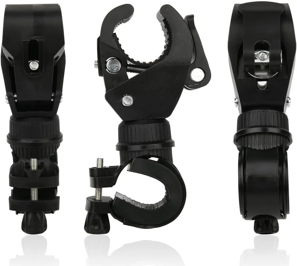 بسته 2 عددی نگهدارنده چراغ قوه دوچرخه فیکسینوس، نگهدارنده چراغ دوچرخه با قابلیت چرخش 360 درجه، گیره فرمان جهانی برای دوچرخه کوهستانی و نگهدارنده چراغ ال ای دی دوچرخه، دوربین اکشن، جی پی اس