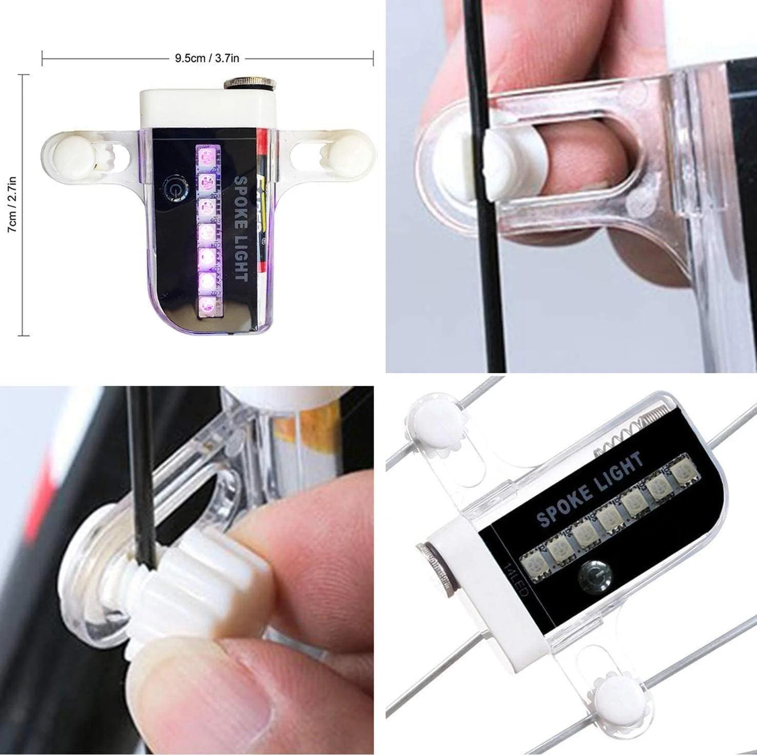 چراغ چرخ دوچرخه (2 عدد) - چراغ های پره دوچرخه LED ضد آب - چراغ های ایمنی تایر - هدیه ای عالی برای کودکان و بزرگسالان - تغییر 30 الگوی مختلف - لوازم جانبی دوچرخه - مشکی