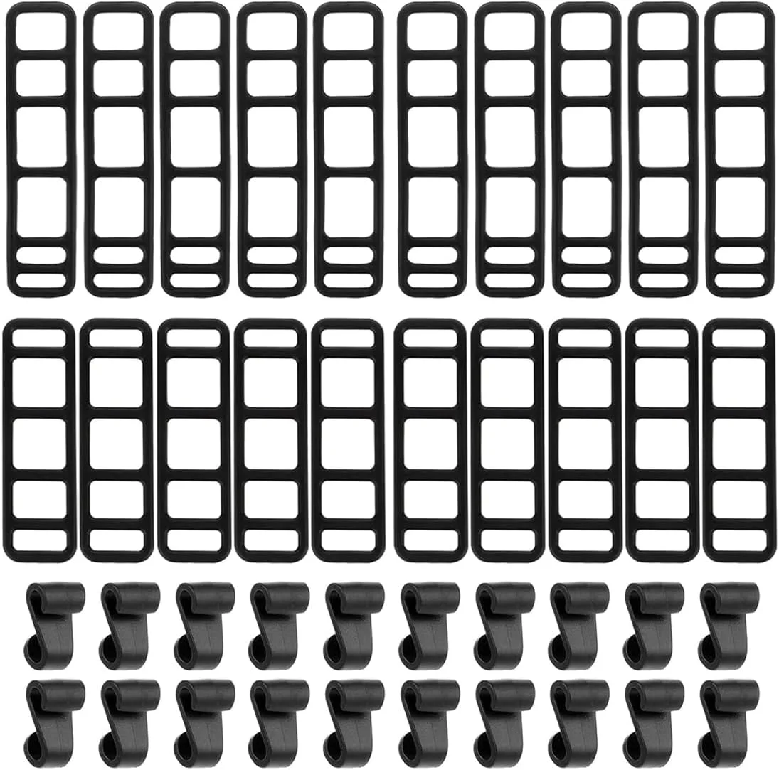 20 عدد حلقه لاستیکی کشی دوچرخه، نگهدارنده چراغ قوه با قابلیت تنظیم کشی به همراه قلاب S برای چراغ ال ای دی، مناسب برای چراغ جلو دوچرخه و دسته چراغ قوه