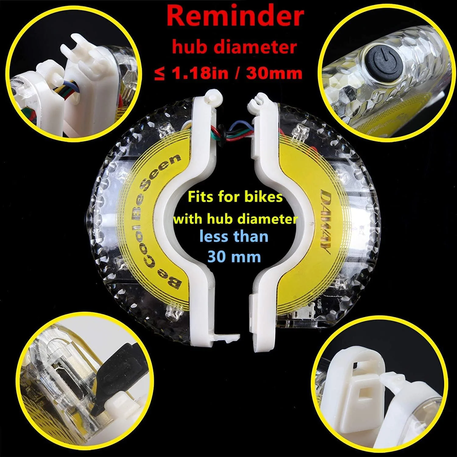 چراغ چرخ دوچرخه شارژی DAWAY - چراغ های LED خنک برای لاستیک دوچرخه، لوازم جانبی ایمنی توپی دوچرخه برای کودکان، پسران، دختران، مردان و زنان، چراغ های پره ای ضد آب و روشن، هدیه برای مهمانی دیسکو دوچرخه سواری