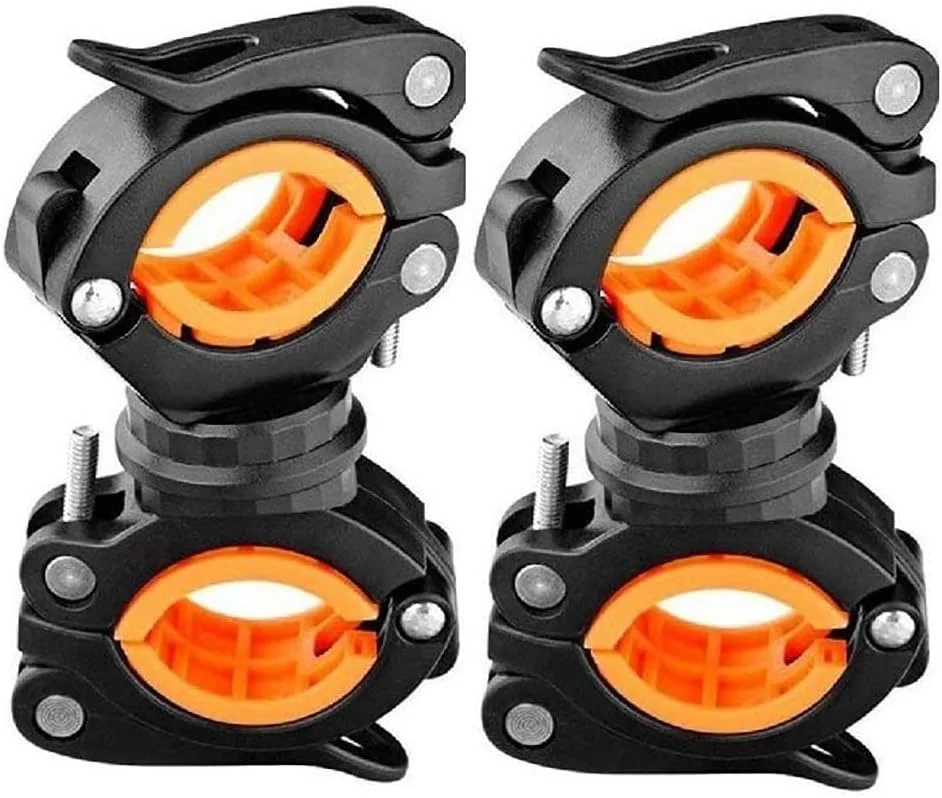 نگهدارنده چراغ قوه دو عددی COSOOS، نگهدارنده جهانی چراغ ال ای دی دوچرخه با قابلیت چرخش 360 درجه، گیره برای چراغ قوه، دوچرخه سواری