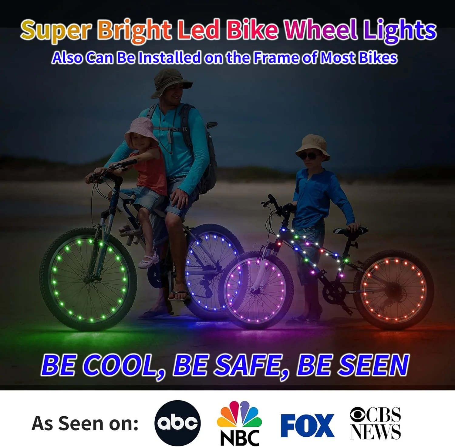 چراغ چرخ دوچرخه LED مدل DAWAY A01 - فوق العاده روشن، ضد آب، چراغ پره دوچرخه به همراه باتری - سرگرم کننده، ایمن، لوازم جانبی تزئینی تایر دوچرخه درخشان برای کودکان، پسران، دختران، بزرگسالان - عالی برای شب سواری