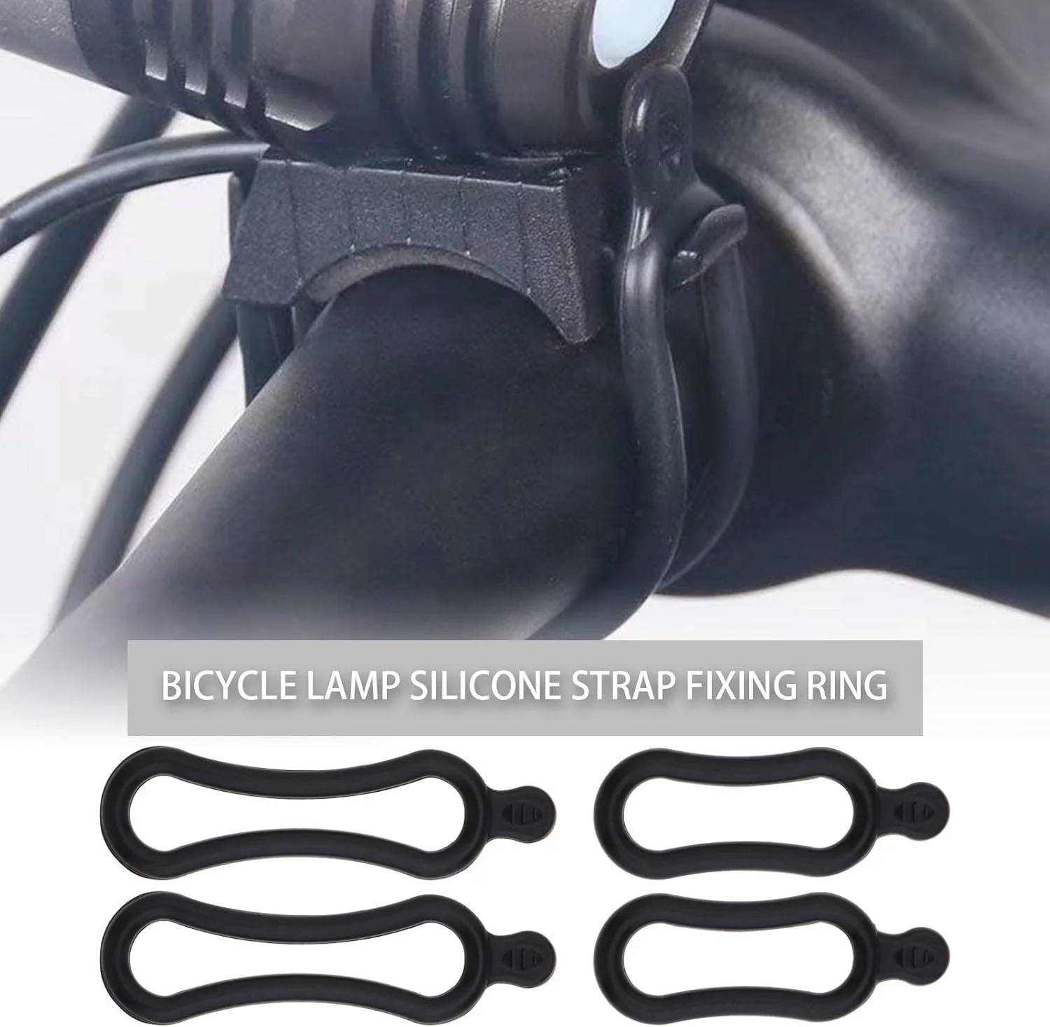 بست های سیلیکونی دوچرخه برای اتصال چراغ دوچرخه، چراغ قوه، چراغ پیشانی، حلقه های کششی O، نگهدارنده نصب لوازم جانبی دوچرخه 12 عددی