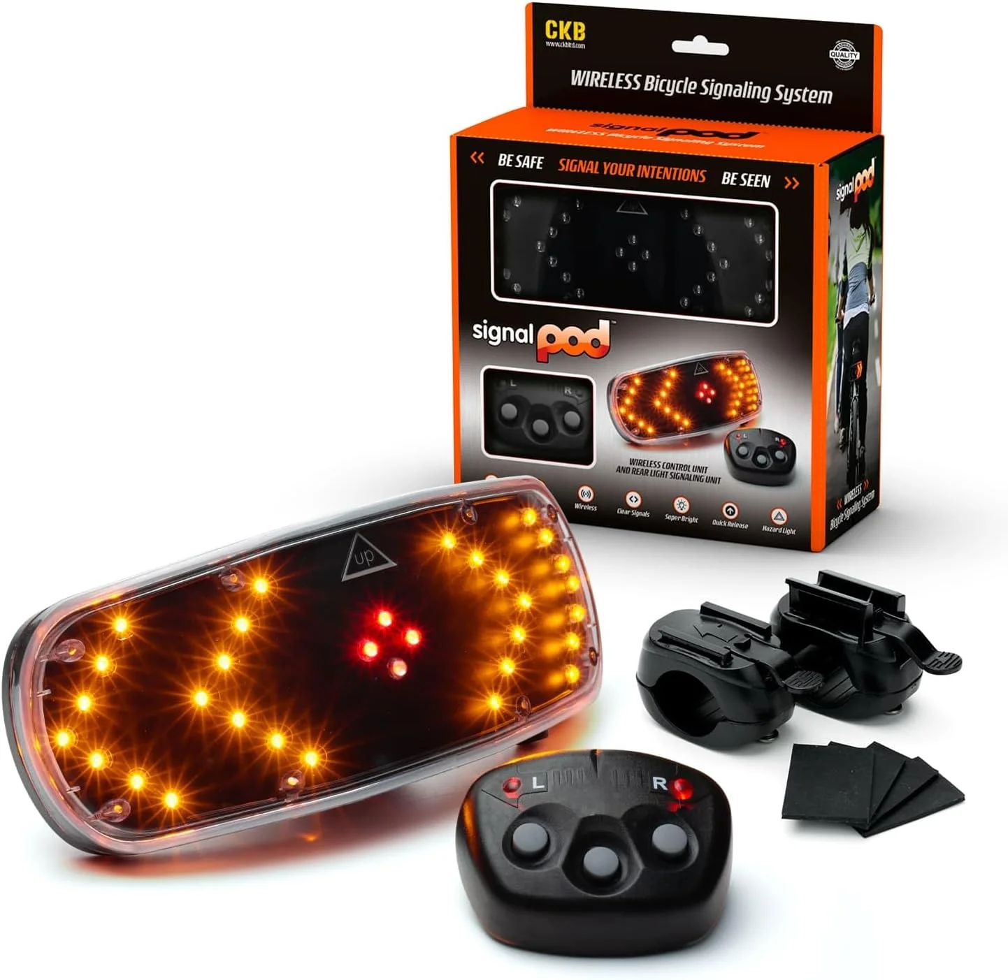 سیستم علامت دهی دوچرخه CKB LTD با کنترل از راه دور بی سیم - چراغ های راهنمای دوچرخه - پاد سیگنال گجت دوچرخه سواری