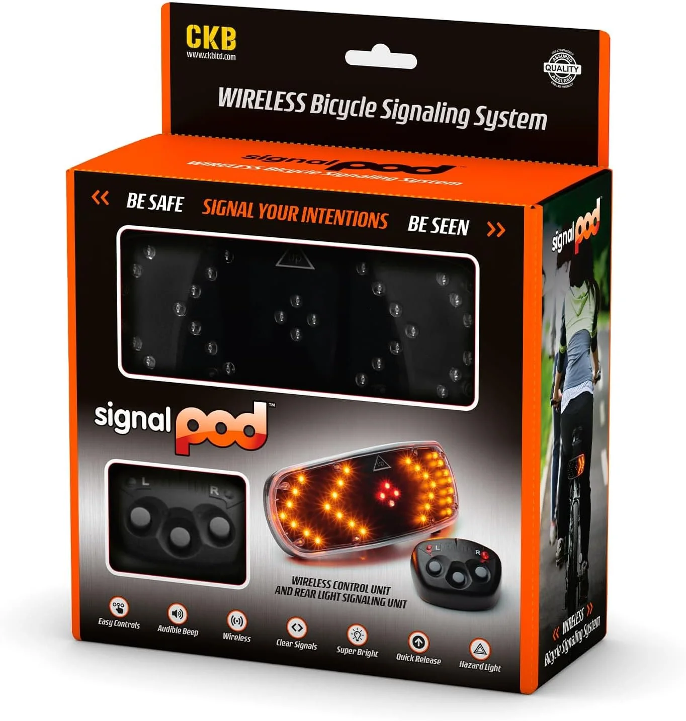 سیستم علامت دهی دوچرخه CKB LTD با کنترل از راه دور بی سیم - چراغ های راهنمای دوچرخه - پاد سیگنال گجت دوچرخه سواری