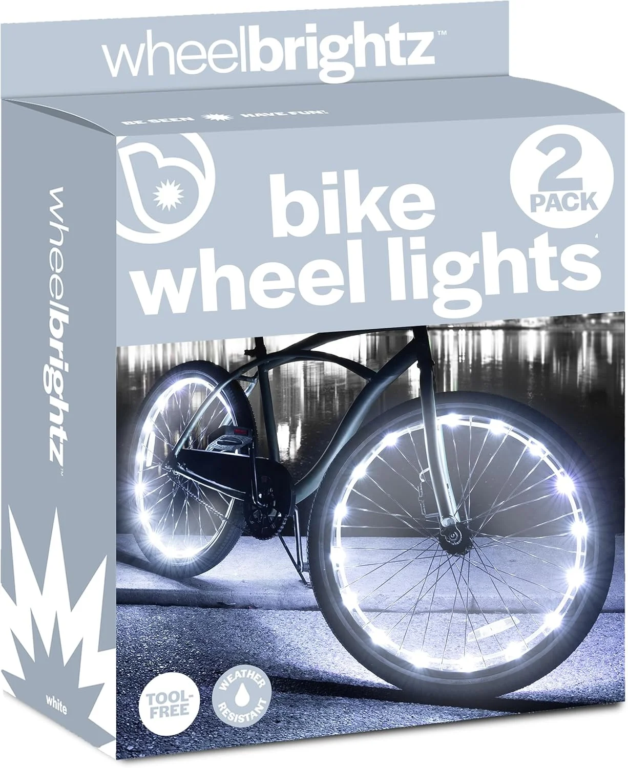 چراغ های LED چرخ دوچرخه Brightz WheelBrightz، سفید، بسته 2 عددی - چراغ های LED دوچرخه برای لاستیک دوچرخه - بهترین هدیه سرگرم کننده در فضای باز برای دوست، مادر، پدر، پسر یا دختر