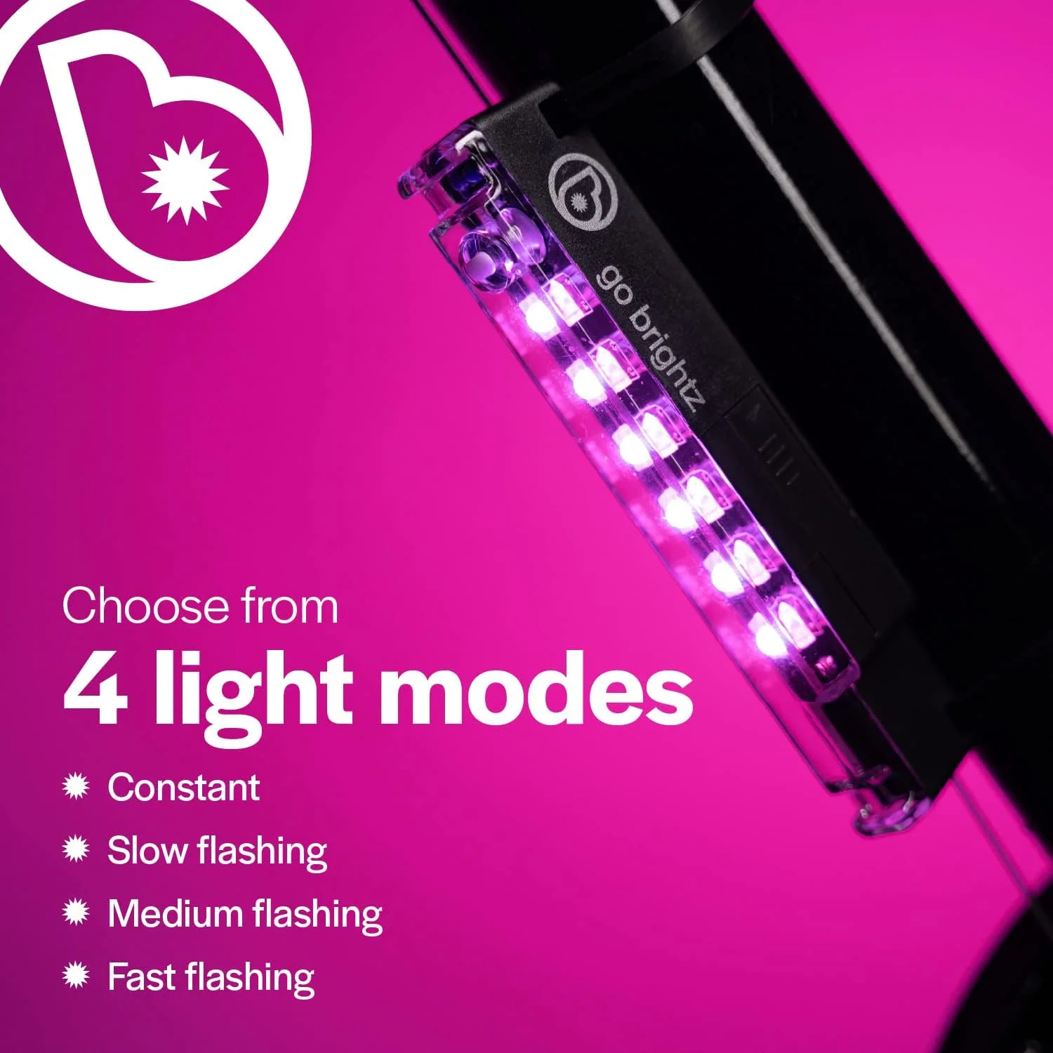 چراغ قاب دوچرخه ال ای دی Brightz GoBrightz - چراغ قاب دوچرخه ال ای دی برای شب سواری - 4 حالت برای چشمک زدن یا نور ثابت - لوازم جانبی دوچرخه ایمنی سرگرم کننده برای کودکان، پسران، دختران، نوجوانان و بزرگسالان