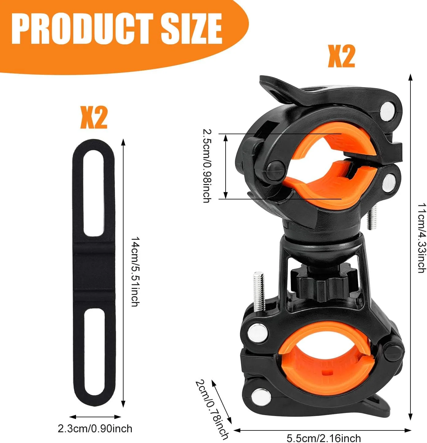 بسته 2 عددی نگهدارنده چراغ دوچرخه، نگهدارنده چراغ دوچرخه با قابلیت چرخش 360 درجه، قابل تنظیم برای دوچرخه کوهستانی، دوچرخه سواری در فضای باز، نگهدارنده چراغ LED دوچرخه بسته 2 عددی نگهدارنده چراغ دوچرخه، نگهدارنده چراغ دوچرخه با قابلیت چرخش 360 درجه، قابل تنظیم برای دوچرخه کوهستانی، دوچرخه سواری در فضای باز، نگهدارنده چراغ LED دوچرخه