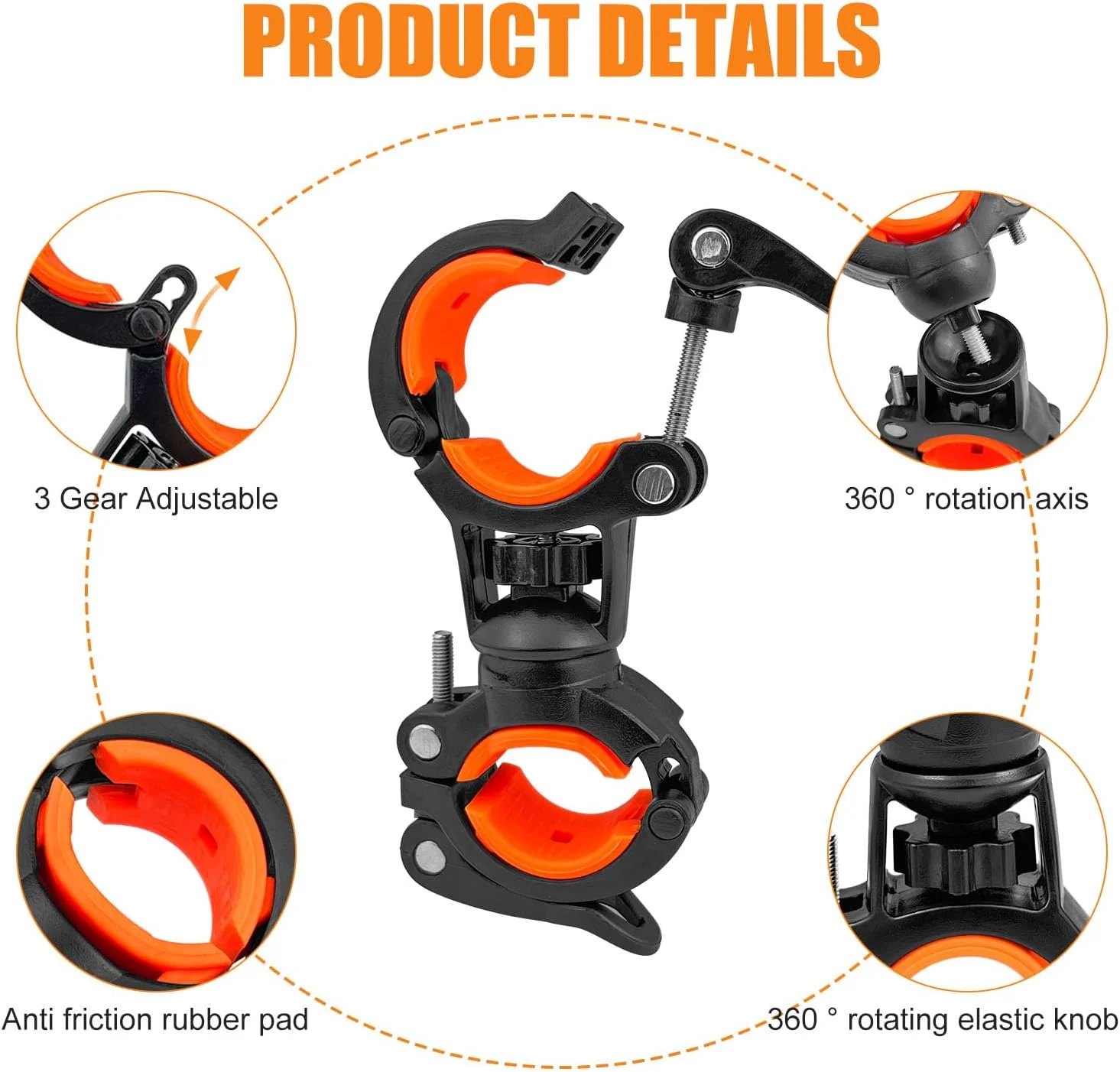 بسته 2 عددی نگهدارنده چراغ دوچرخه، نگهدارنده چراغ دوچرخه با قابلیت چرخش 360 درجه، قابل تنظیم برای دوچرخه کوهستانی، دوچرخه سواری در فضای باز، نگهدارنده چراغ LED دوچرخه بسته 2 عددی نگهدارنده چراغ دوچرخه، نگهدارنده چراغ دوچرخه با قابلیت چرخش 360 درجه، قابل تنظیم برای دوچرخه کوهستانی، دوچرخه سواری در فضای باز، نگهدارنده چراغ LED دوچرخه