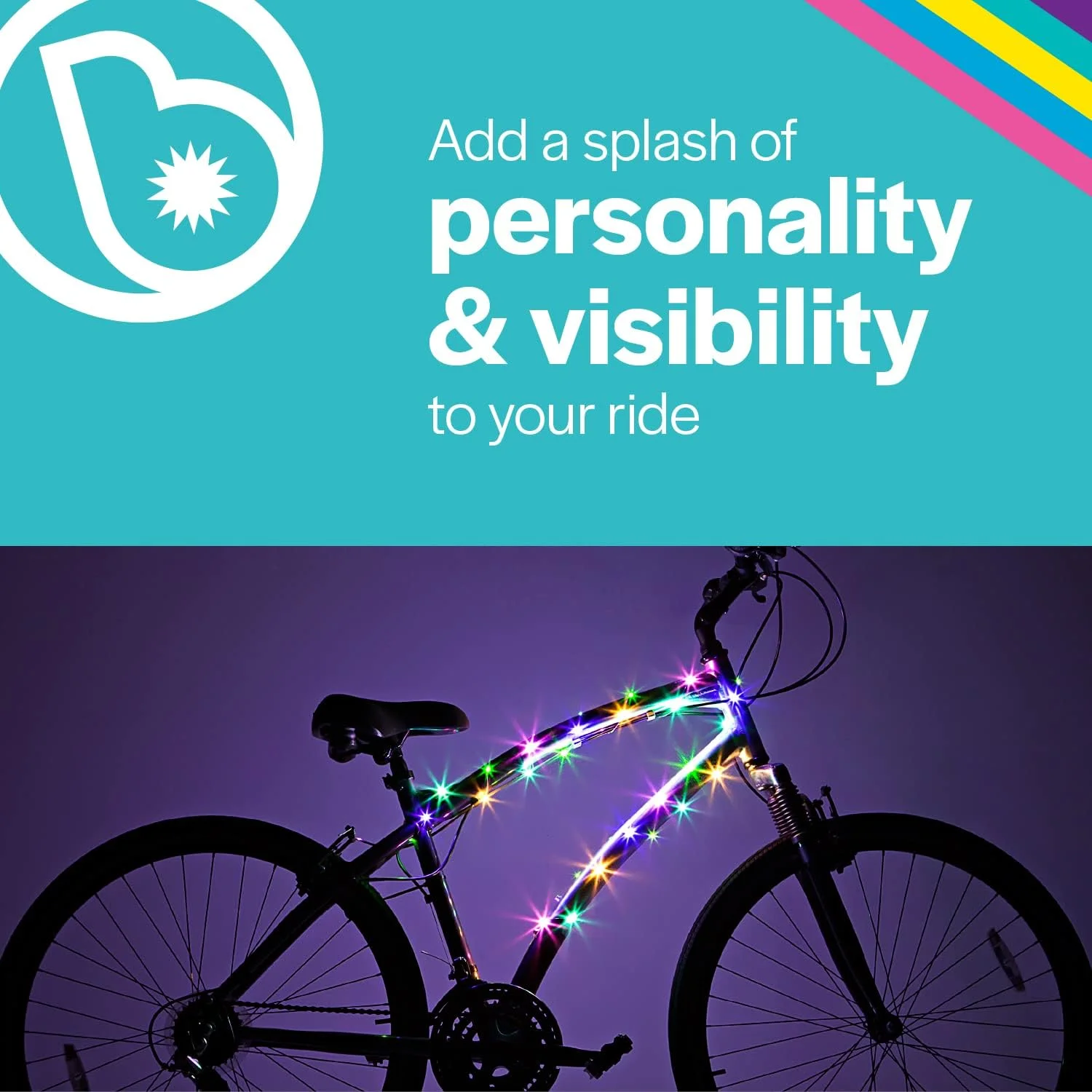 چراغ های LED بدنه دوچرخه Brightz CosmicBrightz، پاستلی - طناب نوری 6.5 فوتی برای دوچرخه ها - بسته باتری خور با کلید روشن/خاموش - موجود در رنگ های فوق العاده روشن - مناسب برای دوچرخه های کودکان، نوجوانان و بزرگسالان