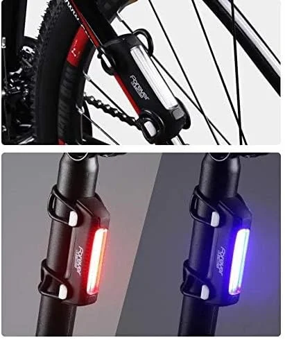 چراغ ال ای دی دوچرخه، چراغ جلوی قابل شارژ و چراغ عقب قرمز و آبی