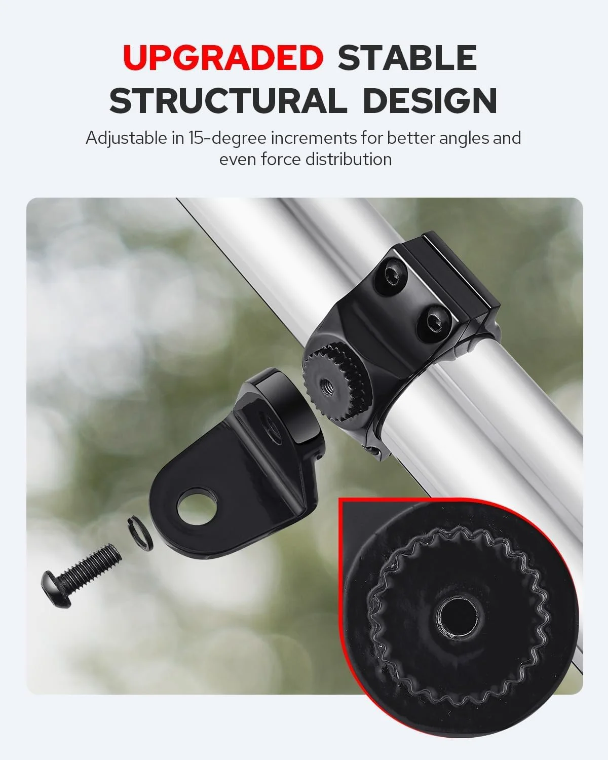 پایه چراغ شلاقی UTV بنلاری، 2 عدد پایه پرچم شلاقی، براکت میله چراغ فولاد ضد زنگ سنگین قابل تنظیم 360 درجه برای رول کیج 1.75 اینچ تا 2 اینچ سازگار با Polaris General Can-Am Defender Commander، مشکی براق