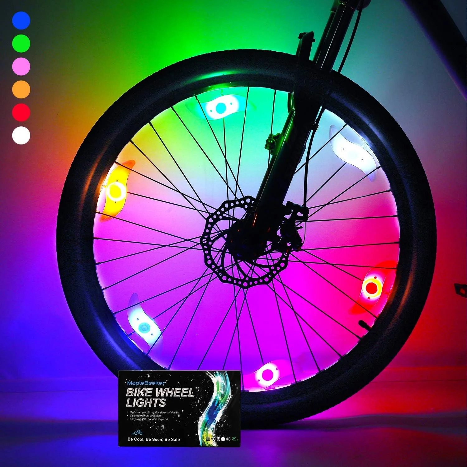 چراغ چرخ دوچرخه، چراغ پره دوچرخه بسته 6 عددی به همراه باتری، لوازم جانبی چراغ دوچرخه کودکانه برای پسران و دختران با 3 حالت نورپردازی، نصب آسان تزئینات پره دوچرخه