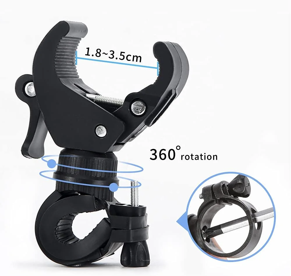 نگهدارنده چراغ قوه 2 عددی، نگهدارنده یونیورسال چراغ قوه، بست نصب دوچرخه، گیره چراغ قوه با چرخش 360 درجه برای دوچرخه سواری