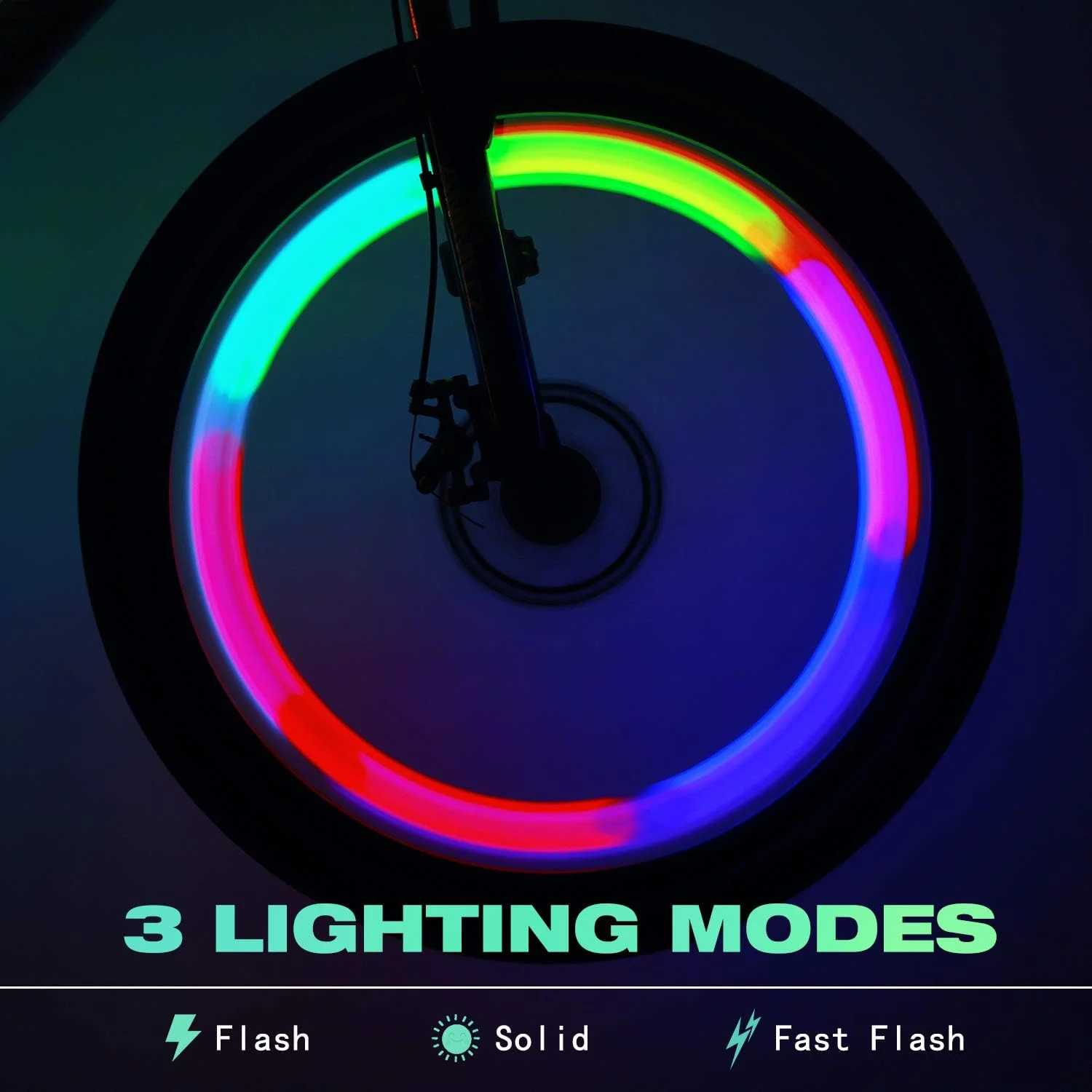 چراغ چرخ دوچرخه، چراغ پره دوچرخه بسته 6 عددی به همراه باتری، لوازم جانبی چراغ دوچرخه کودکانه برای پسران و دختران با 3 حالت نورپردازی، نصب آسان تزئینات پره دوچرخه