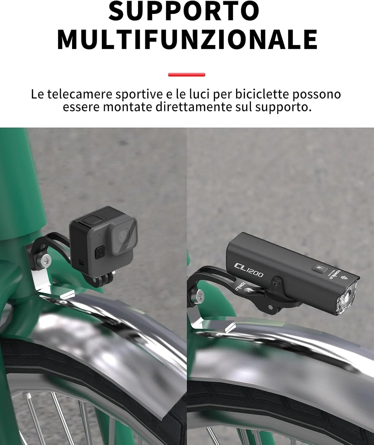 نگهدارنده چراغ دوچرخه TOWILD AS60، براکت نگهدارنده چراغ جلو دوچرخه، سازگار با دوچرخه تاشو Brompton