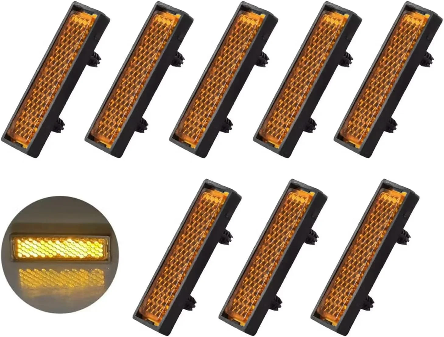 مجموعه 8 تایی شبرنگ دوچرخه، شبرنگ دوچرخه، مجموعه شبرنگ دوچرخه برای چشم گربه ای، مجموعه پدال شبرنگ دوچرخه، مجموعه شبرنگ دوچرخه، شبرنگ چشم گربه ای ایمنی شب بازتابنده