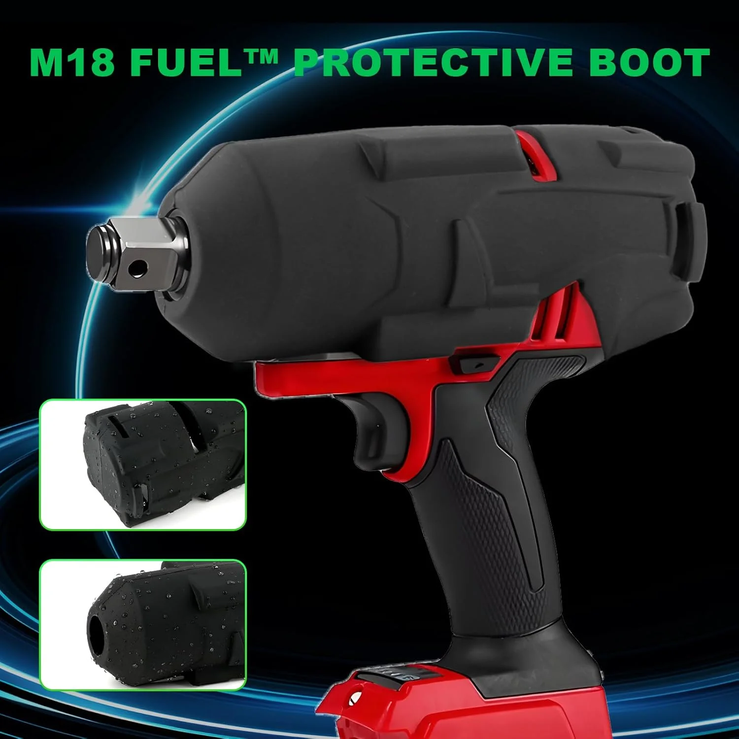 محافظ بدنه مدل 49-16-2864 برای آچار بکس M18 High Torque Impact سازگار با Milwaukee 2864-20 2863-20 2862-20 3/4" Fuel High Torque Impact، لوازم جانبی مشکی