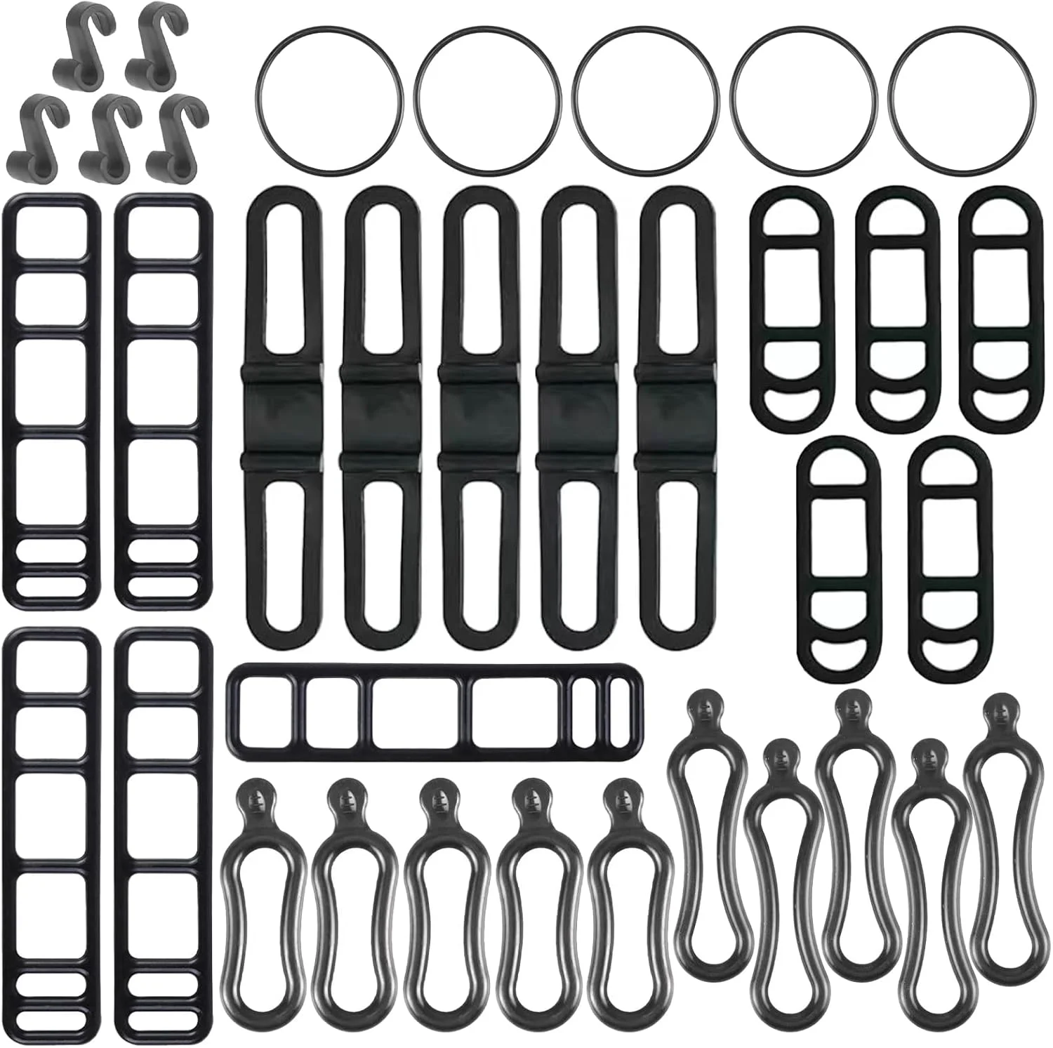 بسته 35 عددی بندهای سیلیکونی دوچرخه، حلقه های لاستیکی کشی دوچرخه
