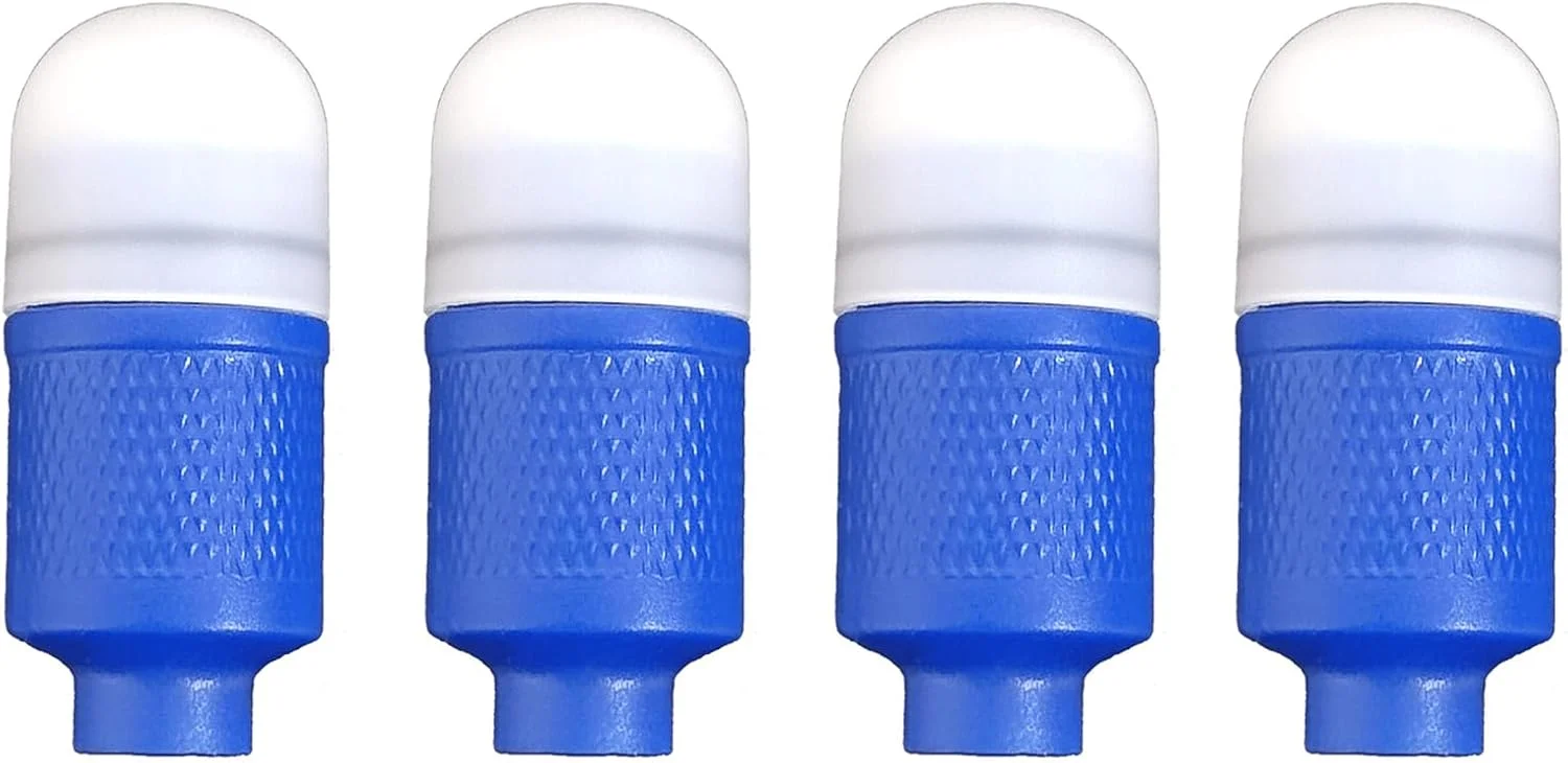 چراغ چرخ ال ای دی دوچرخه، بسته 4 عددی، کلاهک والف تایر خودرو، چراغ های فلش پره تایر ضد آب موتور سیکلت دوچرخه، لوازم جانبی بازتابنده جالب برای کودکان، مردان و زنان با 6 باتری اضافی (آبی)