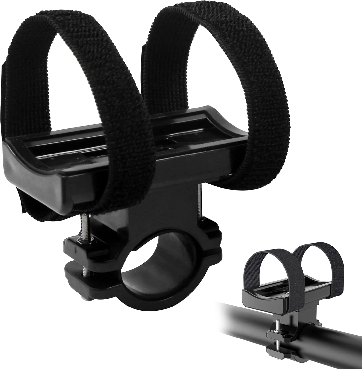 نگهدارنده چراغ دوچرخه - گیره نصب آسان چراغ قوه روی فرمان، آداپتور جهانی قابل تنظیم و الاستیک برای دوچرخه های کوهستانی، 1 عدد