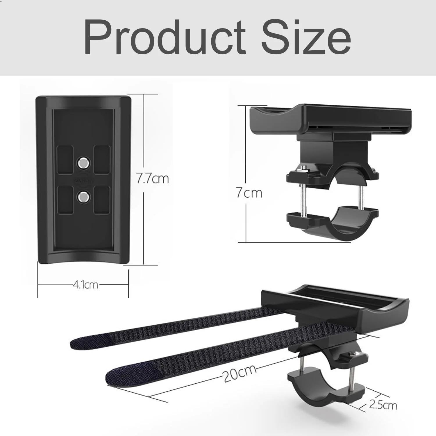 نگهدارنده چراغ دوچرخه - گیره نصب آسان چراغ قوه روی فرمان، آداپتور جهانی قابل تنظیم و الاستیک برای دوچرخه های کوهستانی، 1 عدد