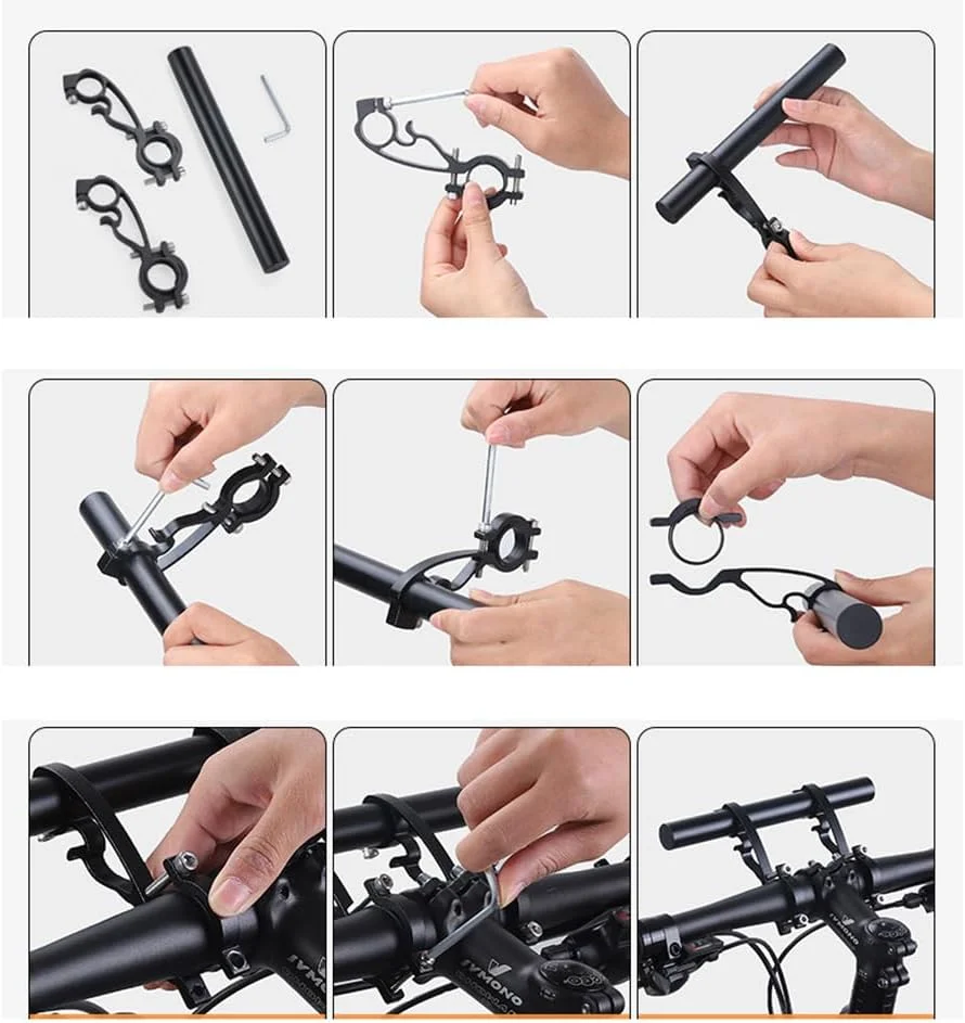 نگهدارنده میله فرمان دوچرخه فیبر کربنی فوق العاده بلند XBERSTAR با گیره مشکی GUB (آبی)