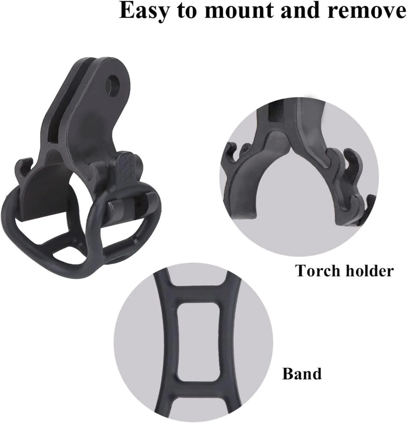 نگهدارنده چراغ دوچرخه Watris Veiyi، نگهدارنده چراغ قوه ساخته شده از پلاستیک، نگهدارنده لامپ دوچرخه برای چراغ قوه با قطر 40 میلی متر