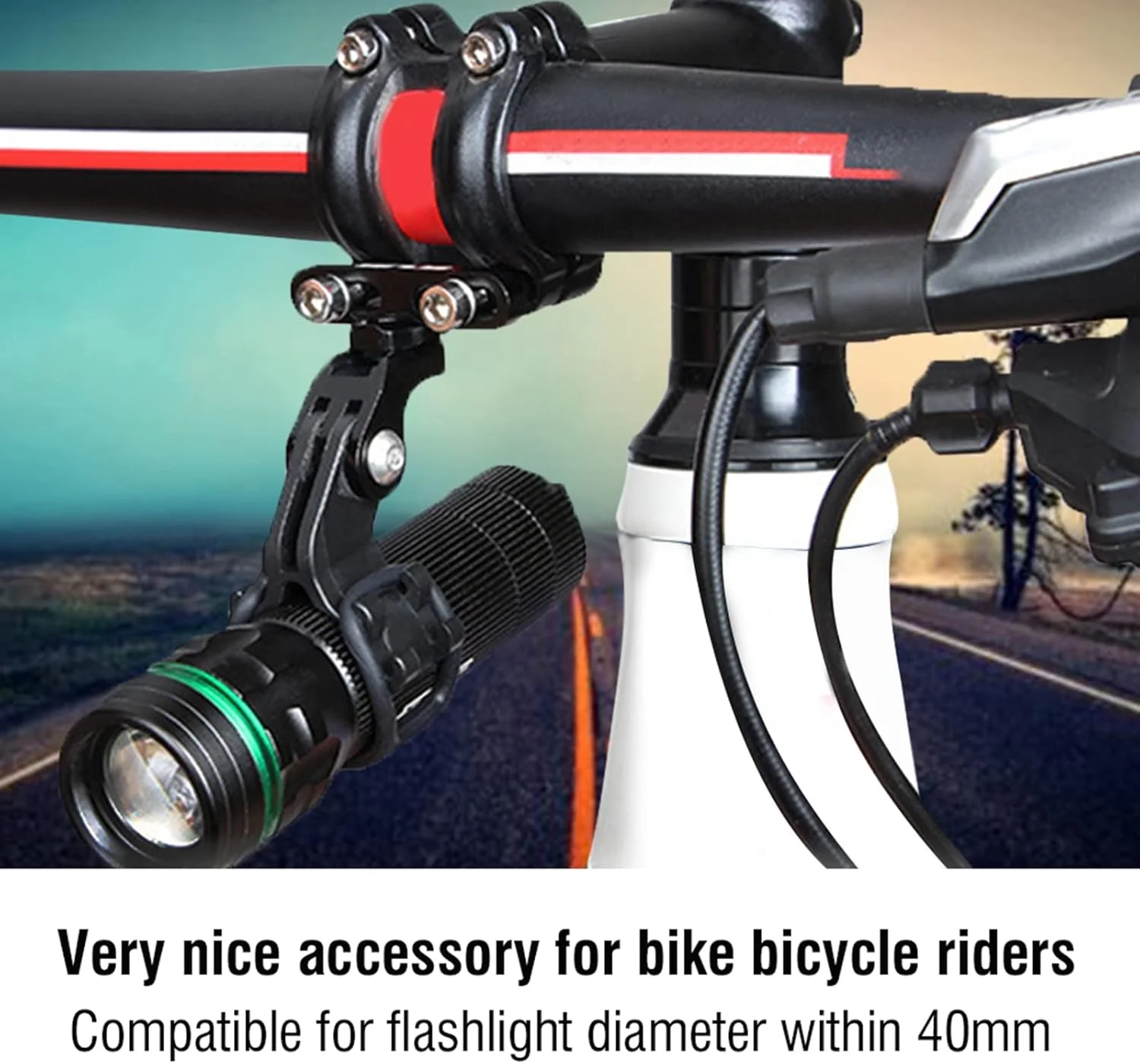 نگهدارنده چراغ دوچرخه Watris Veiyi، نگهدارنده چراغ قوه ساخته شده از پلاستیک، نگهدارنده لامپ دوچرخه برای چراغ قوه با قطر 40 میلی متر