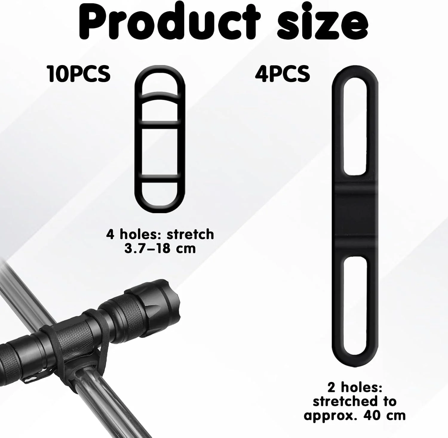 حلقه های لاستیکی سیلیکونی دوچرخه، بسته 14 عددی بند الاستیک چراغ دوچرخه، حلقه نگهدارنده لاستیکی چراغ قوه 360 درجه، نگهدارنده چراغ دوچرخه برای بلندگوها، قمقمه و کیلومتر شمار