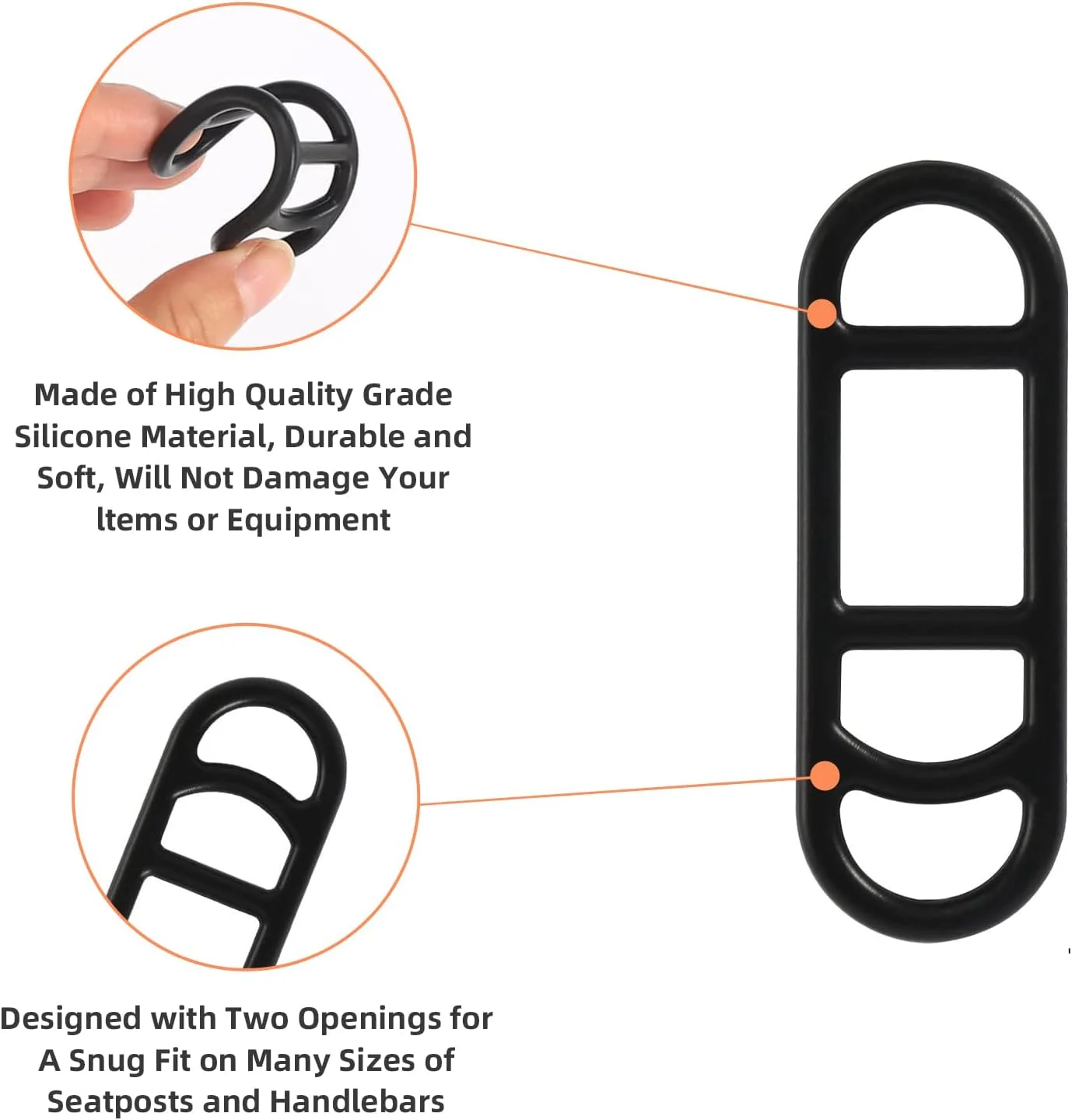 بسته 20 عددی بند سیلیکونی برای چراغ دوچرخه، حلقه لاستیکی برای نگه داشتن چراغ قوه، نگهدارنده تلفن همراه و چراغ ال ای دی دوچرخه، بندهای سیلیکونی الاستیک با قلاب های کوچک برای ثابت کردن