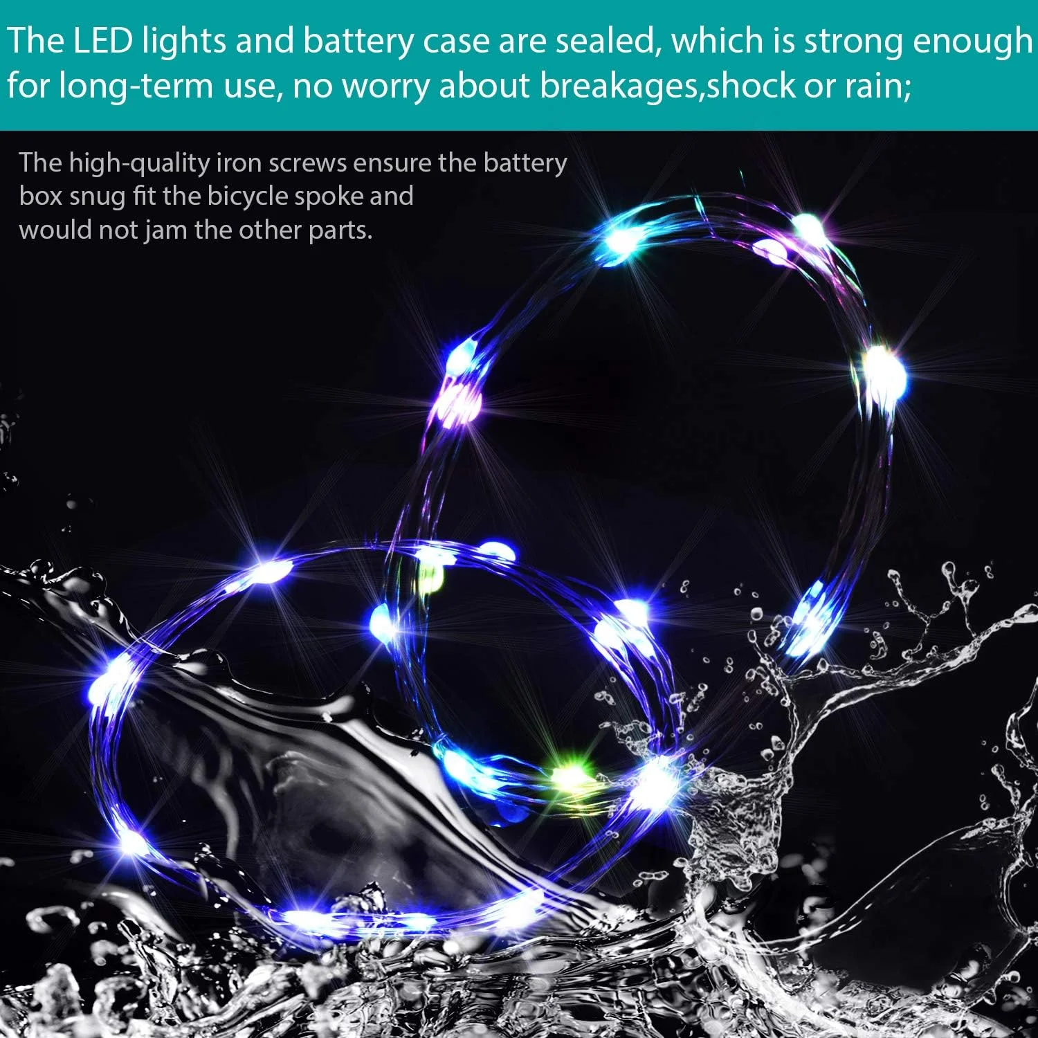 چراغ چرخ دوچرخه ال ای دی Waybelive بسته 2 عددی، چراغ ال ای دی تایر دوچرخه با کنترل از راه دور، چراغ ویلچر، تغییر 16 رنگ توسط خودتان، ضد آب، فوق العاده روشن برای سواری در شب، هدیه خوب برای کودکان (2 تایر)