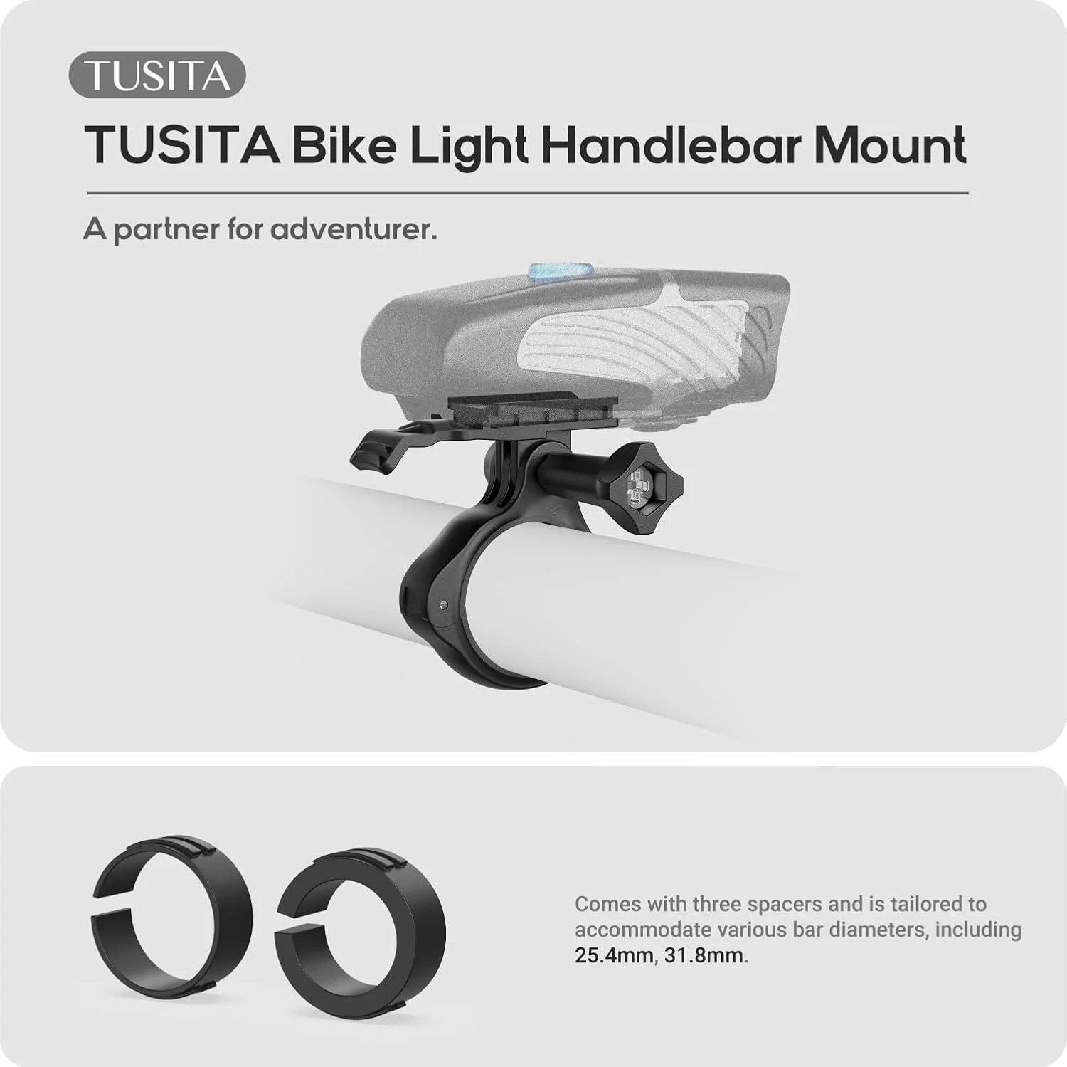 پایه نگهدارنده چراغ دوچرخه توسيتا سازگار با سری NiteRider Lumina یا Mako - 25.4mm 31.8mm