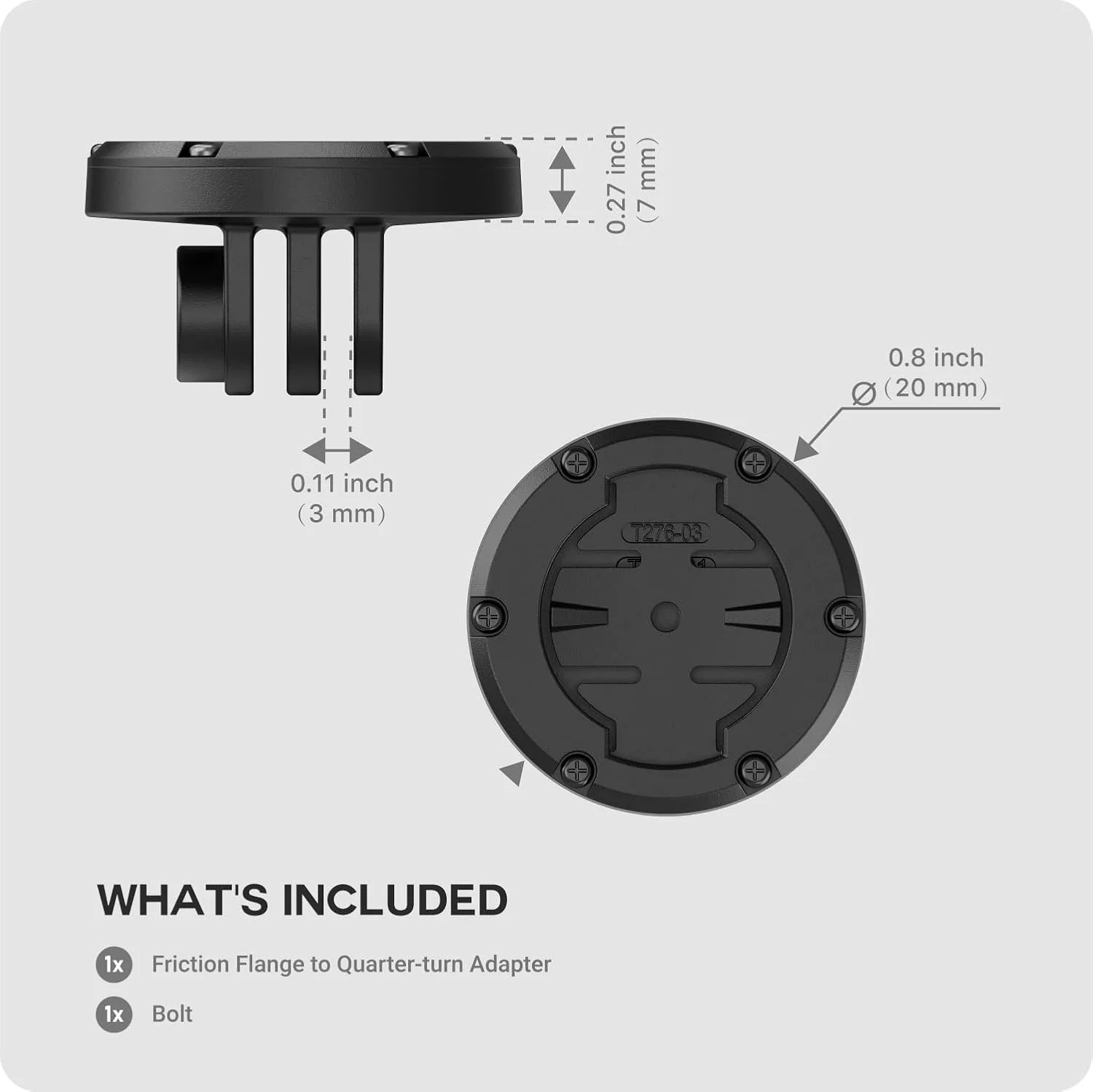 آداپتور فلنج اصطکاکی به نگهدارنده یک چهارم چرخش سازگار با چراغ جلو Garmin Varia Vue - 010-13402-00