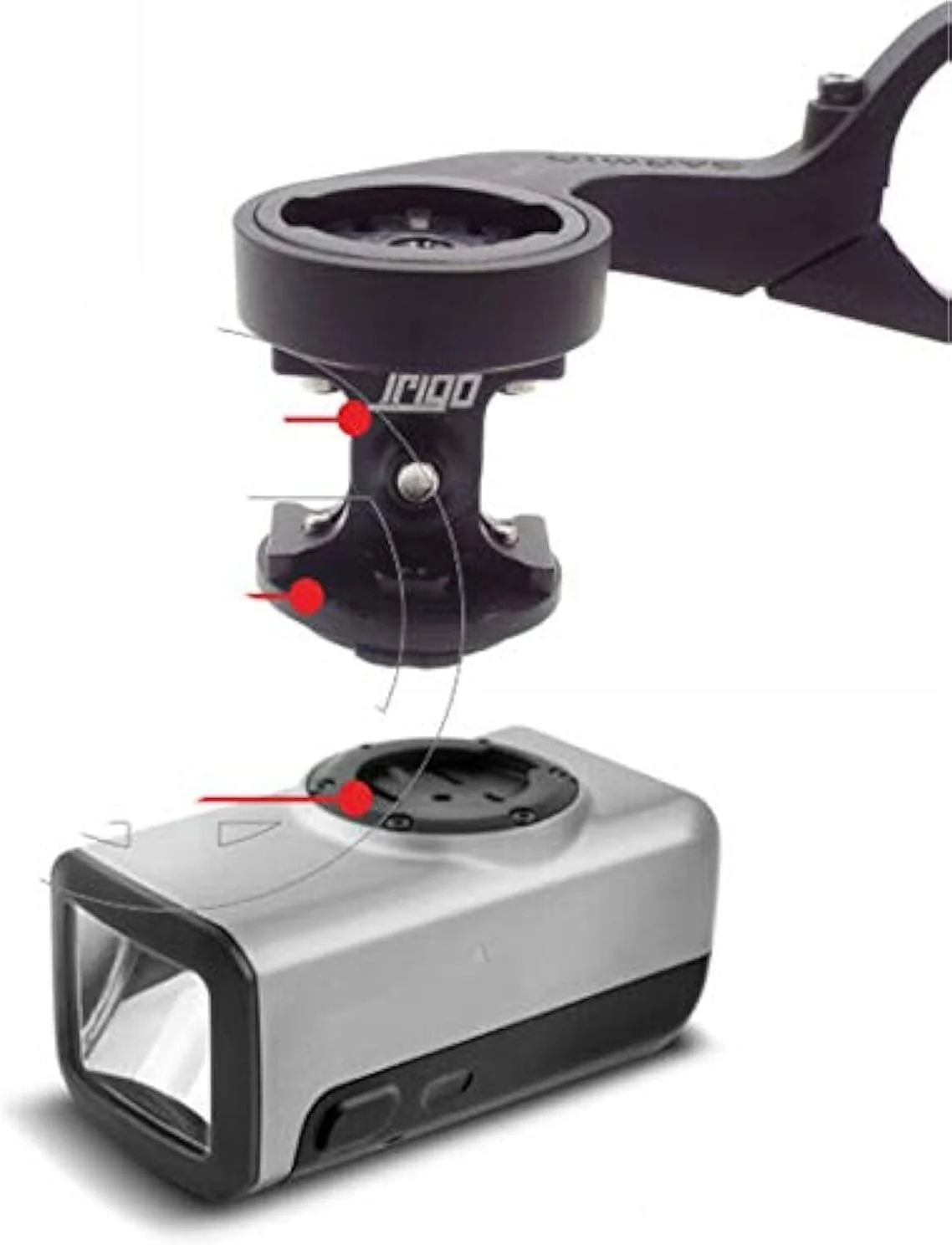 نگهدارنده چراغ فلش آلیاژی Trigo برای چراغ جلوی هوشمند دوچرخه Garmin Varia مدل HL500 HL501