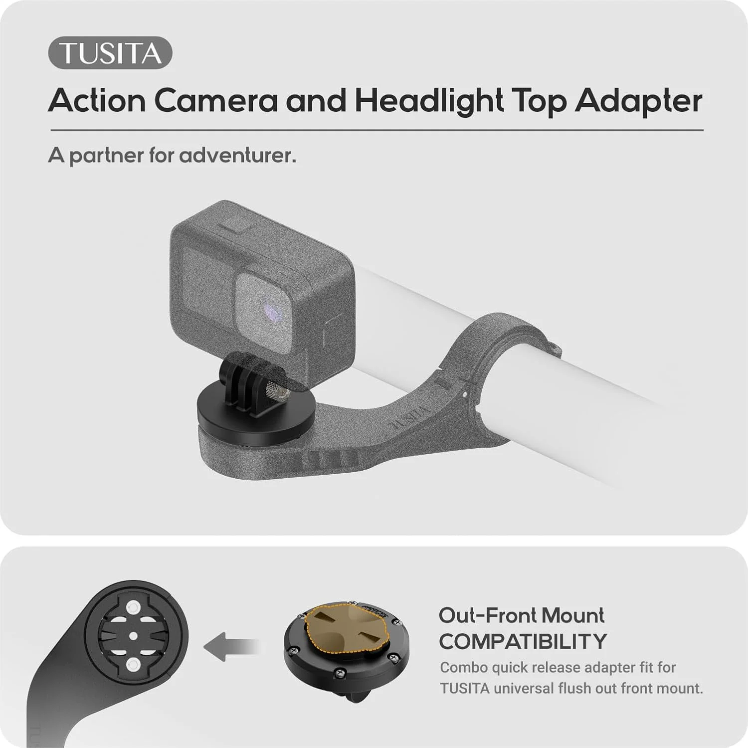 آداپتور بالایی دوربین اکشن و چراغ جلو TUSITA سازگار با پایه دوچرخه گارمین