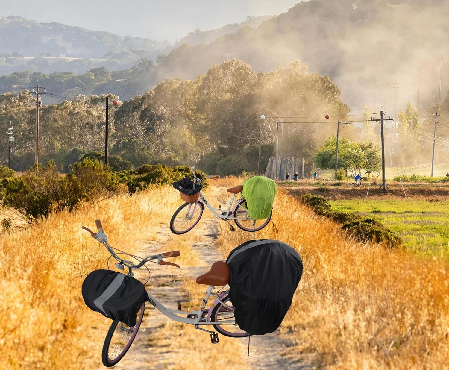 روکش ضدآب برای باربند عقب دوچرخه با نوار بازتابنده و محفظه بالایی