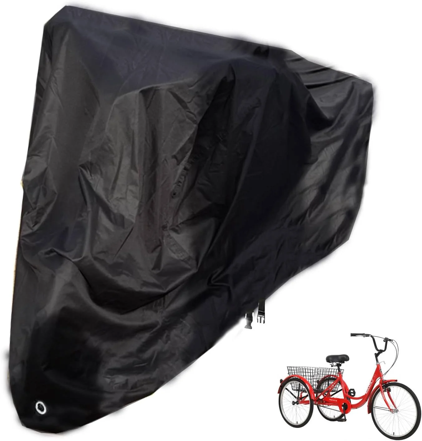 روکش سه چرخه بزرگسال، روکش سه چرخه برقی، روکش دوچرخه 3 چرخ 26 و 24 اینچی، ضد آب سنگین برای فضای باز، ضد باد، ضد گرد و غبار