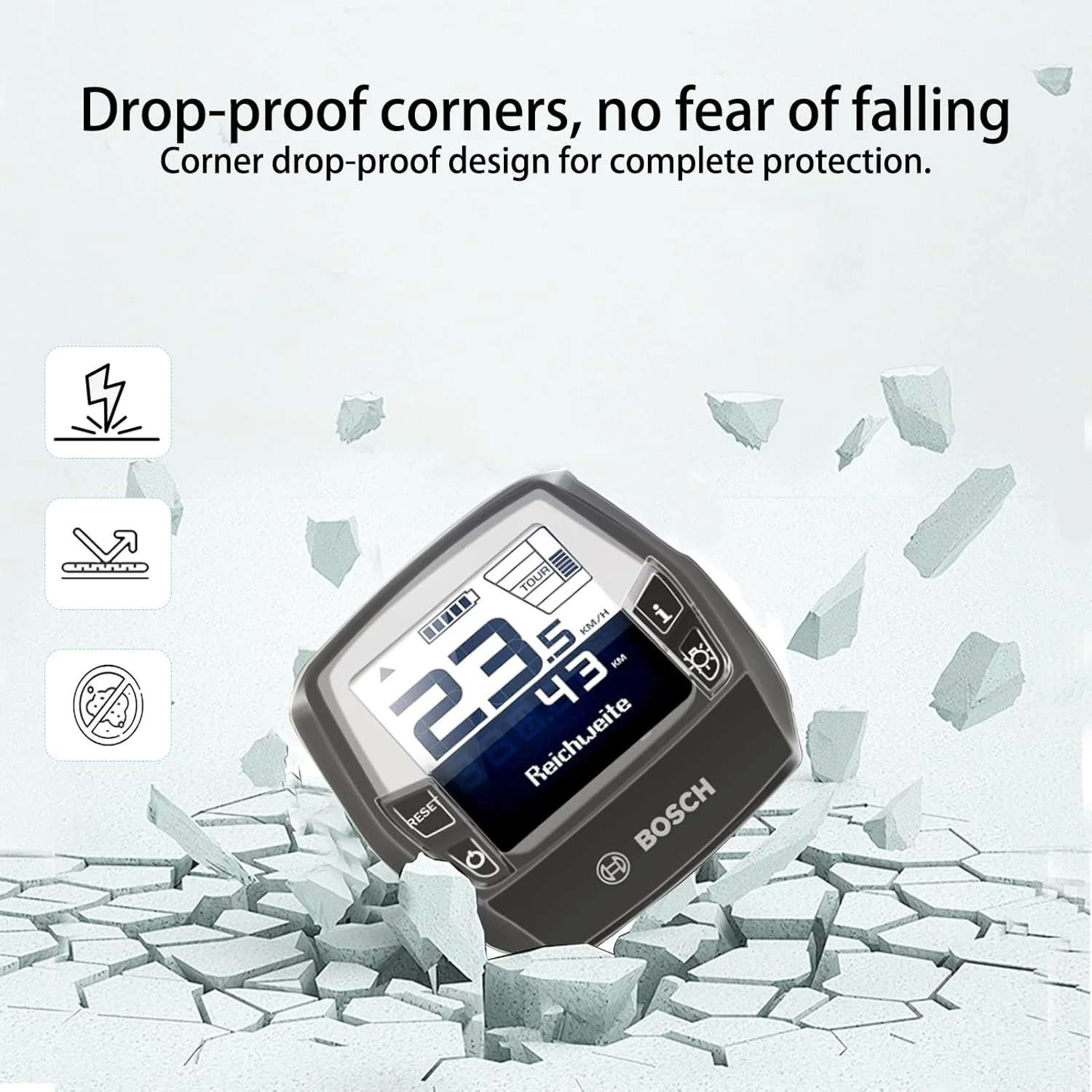 محافظ صفحه نمایش برای Bosch Intuvia به همراه کیف نگهداری، لوازم جانبی دوچرخه برقی، قاب محافظ کامپیوتر دوچرخه برای نمایشگر دوچرخه برقی، نمایشگر دوچرخه برقی، شفاف و مقاوم در برابر خش