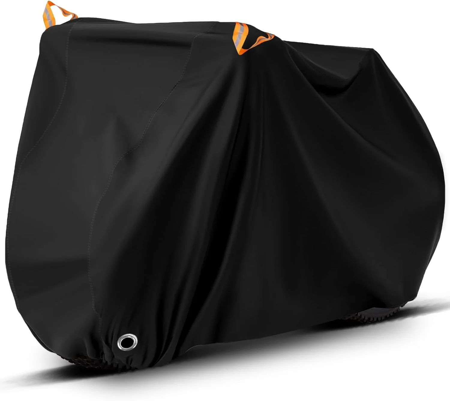 روکش دوچرخه برای 1 یا 2 دوچرخه، ضد آب، مقاوم در برابر باران، آفتاب، گرد و غبار و باد، دارای سوراخ قفل، نوار بازتابنده و کیف نگهداری، مناسب برای دوچرخه های کوهستانی، جاده ای و برقی (XL مشکی)