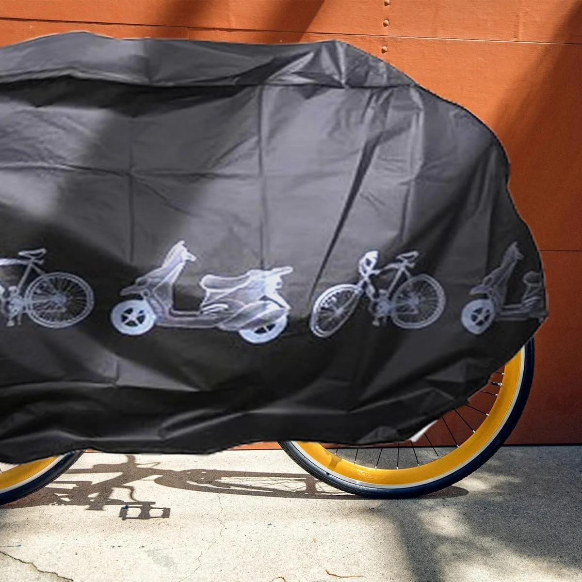روکش بارانی جرسی دوچرخه، ضد آب و ضد گرد و غبار برای دوچرخه برقی، روکش خودرو چهار فصل، ضد آفتاب (مشکی)