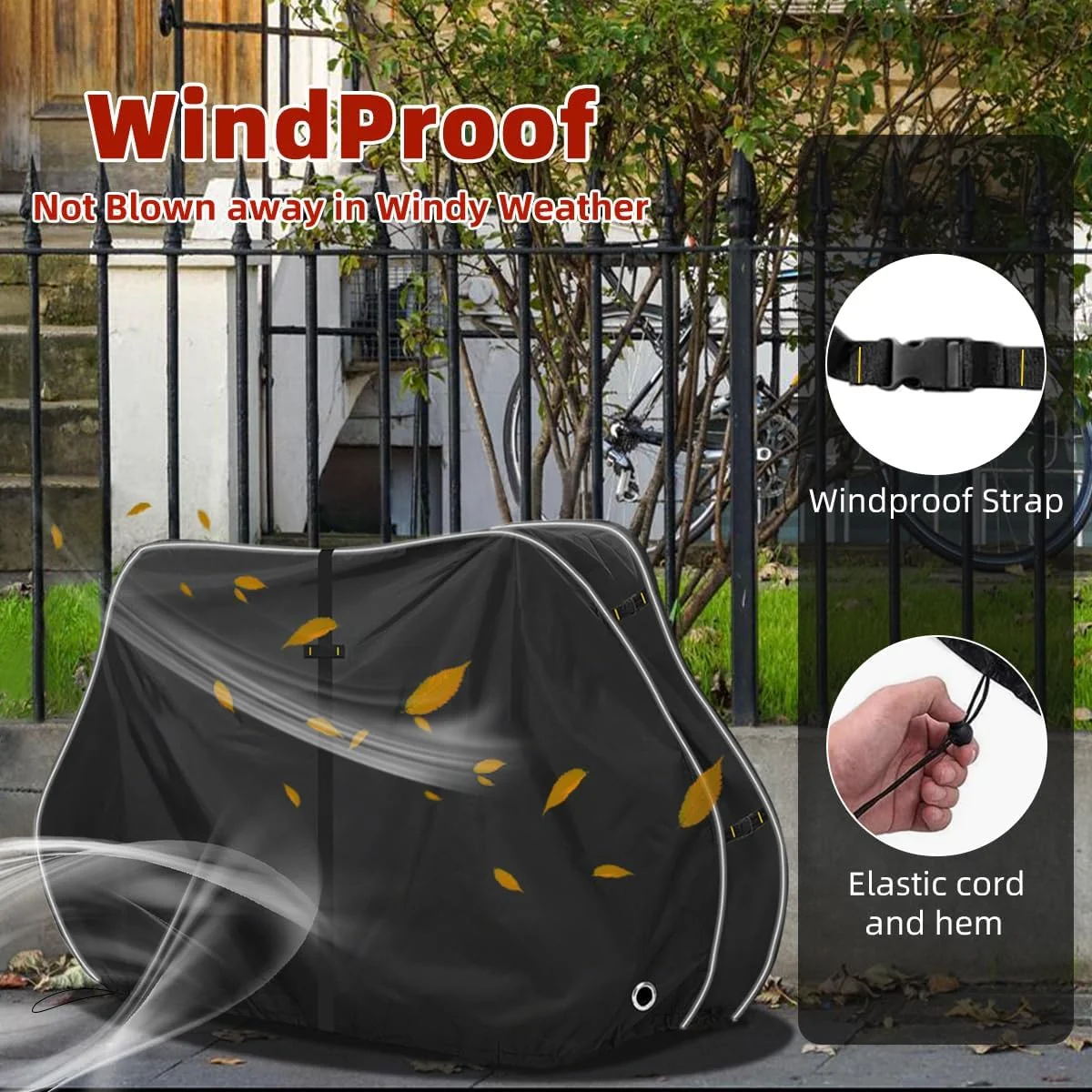 روکش دوچرخه 600D برای حمل و نقل 1-2 دوچرخه، روکش دوچرخه ضد آب و ضد باد سنگین برای نگهداری در فضای باز با نوارهای بازتابنده، روکش دوچرخه با سوراخ های قفل روکش دوچرخه 600D برای حمل و نقل 1-2 دوچرخه، روکش دوچرخه ضد آب و ضد باد سنگین برای نگهداری در فضای باز با نوارهای بازتابنده، روکش دوچرخه با سوراخ های قفل