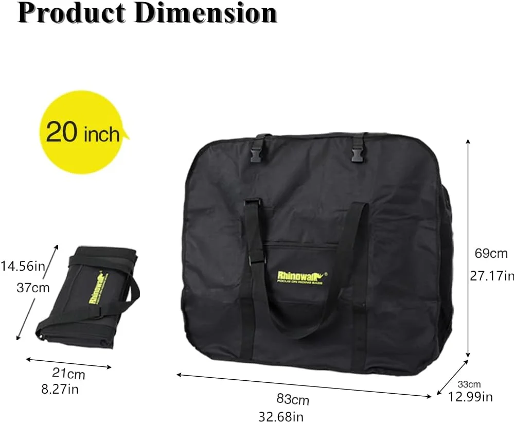 کیف حمل دوچرخه تاشو 20 اینچی، کیف حمل دوچرخه، کیف حمل و نقل دوچرخه برای مسافرت با ماشین، قطار، هواپیما، قابل حمل