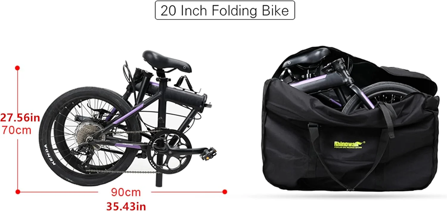 کیف حمل دوچرخه تاشو 20 اینچی، کیف حمل دوچرخه، کیف حمل و نقل دوچرخه برای مسافرت با ماشین، قطار، هواپیما، قابل حمل