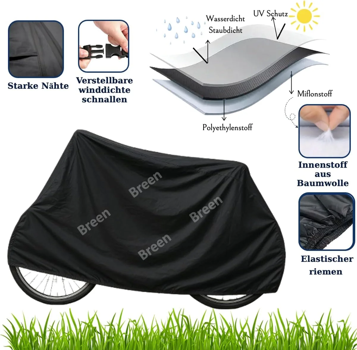 روکش دوچرخه، گاراژ برزنتی دوچرخه، روکش محافظ دوچرخه، ضد آب، ضد باد، محافظت در برابر آفتاب، ضد گرد و غبار (مشکی)