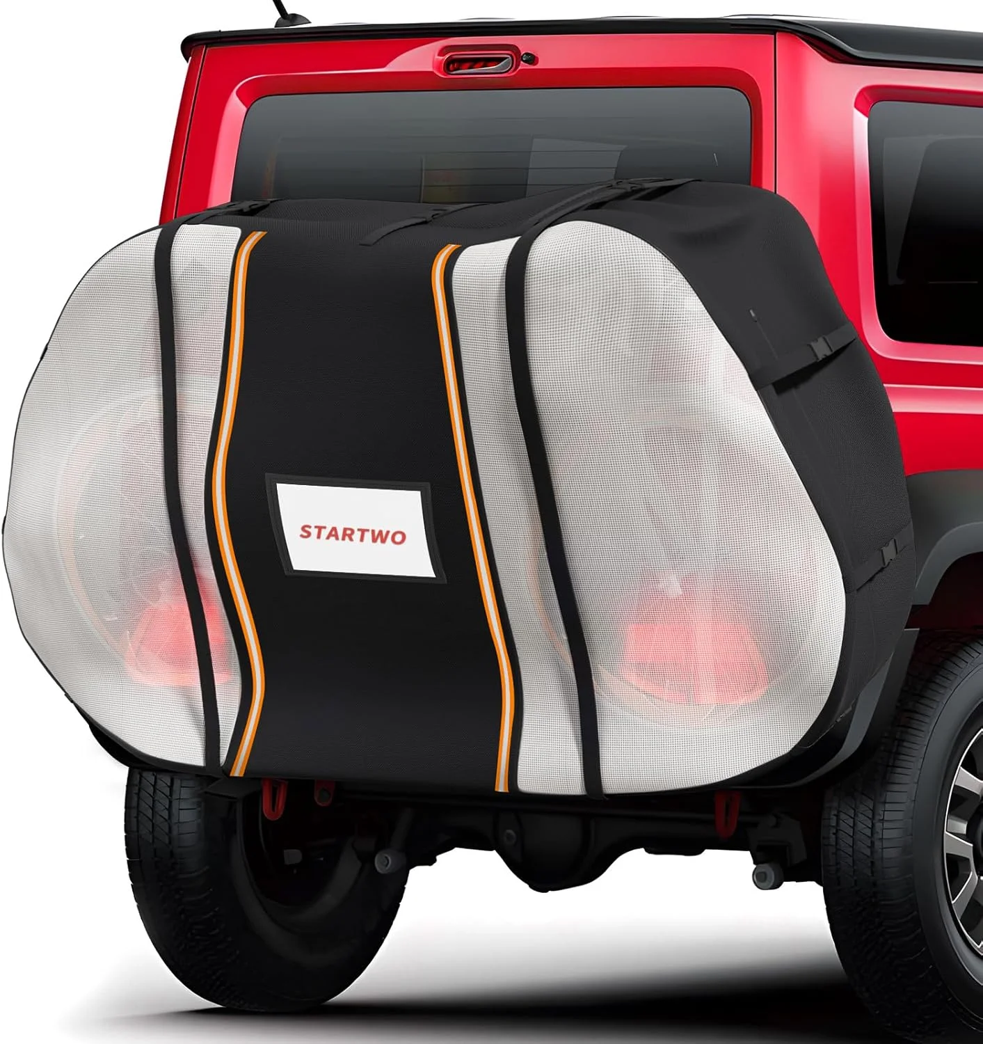 روکش دوچرخه STARTWO برای حمل و نقل روی باربند، روکش دوچرخه برای حمل و نقل 1-2 دوچرخه، روکش دوچرخه سنگین ضد آب و ضد باد برای نگهداری در فضای باز با نوارهای بازتابنده